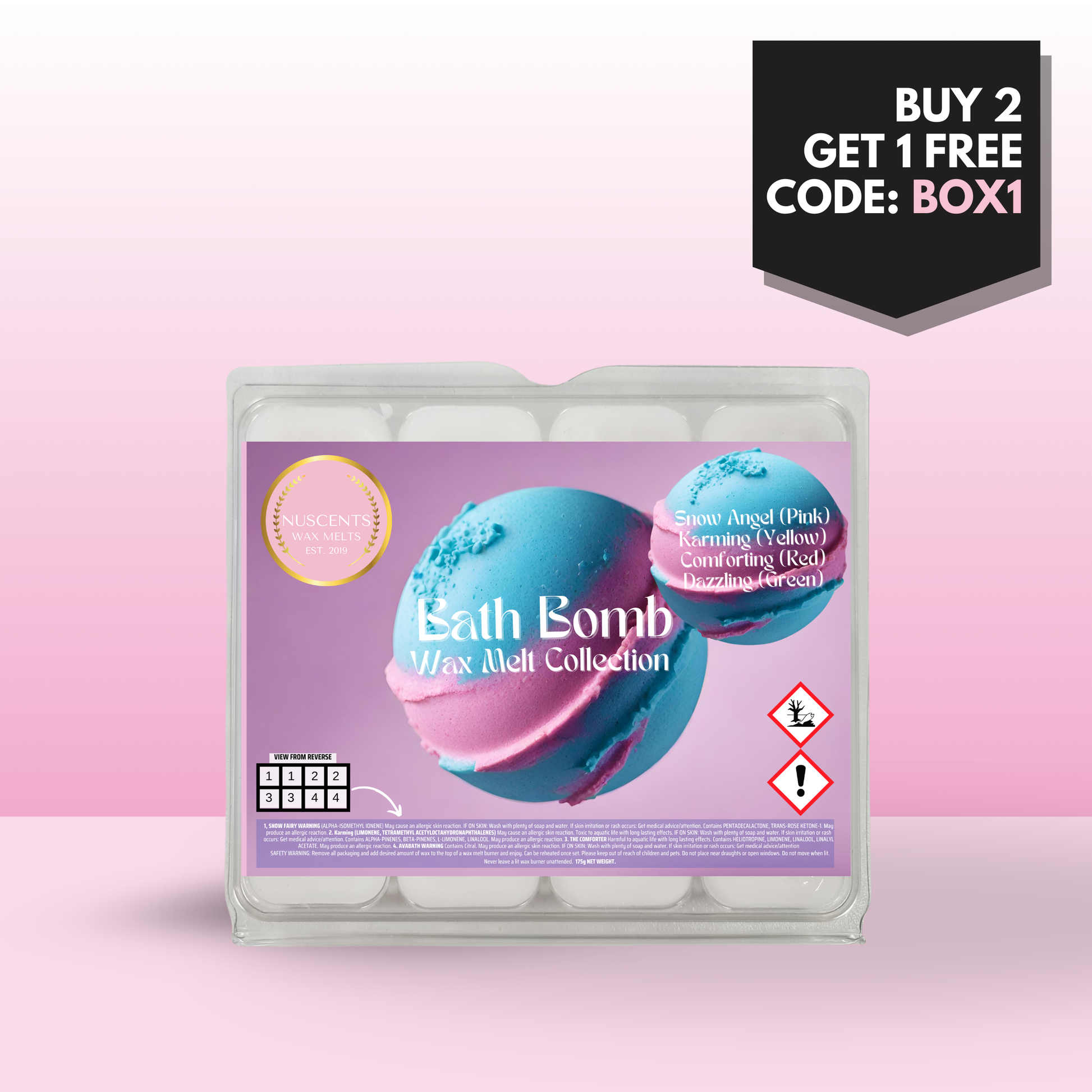 Bath Bomb Wax Melt Scent Collection Box - Nuscents