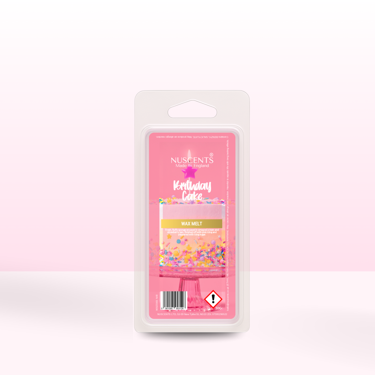 50g *LAST CHANCE Birthday Cake Scented Wax Melt - Nuscents