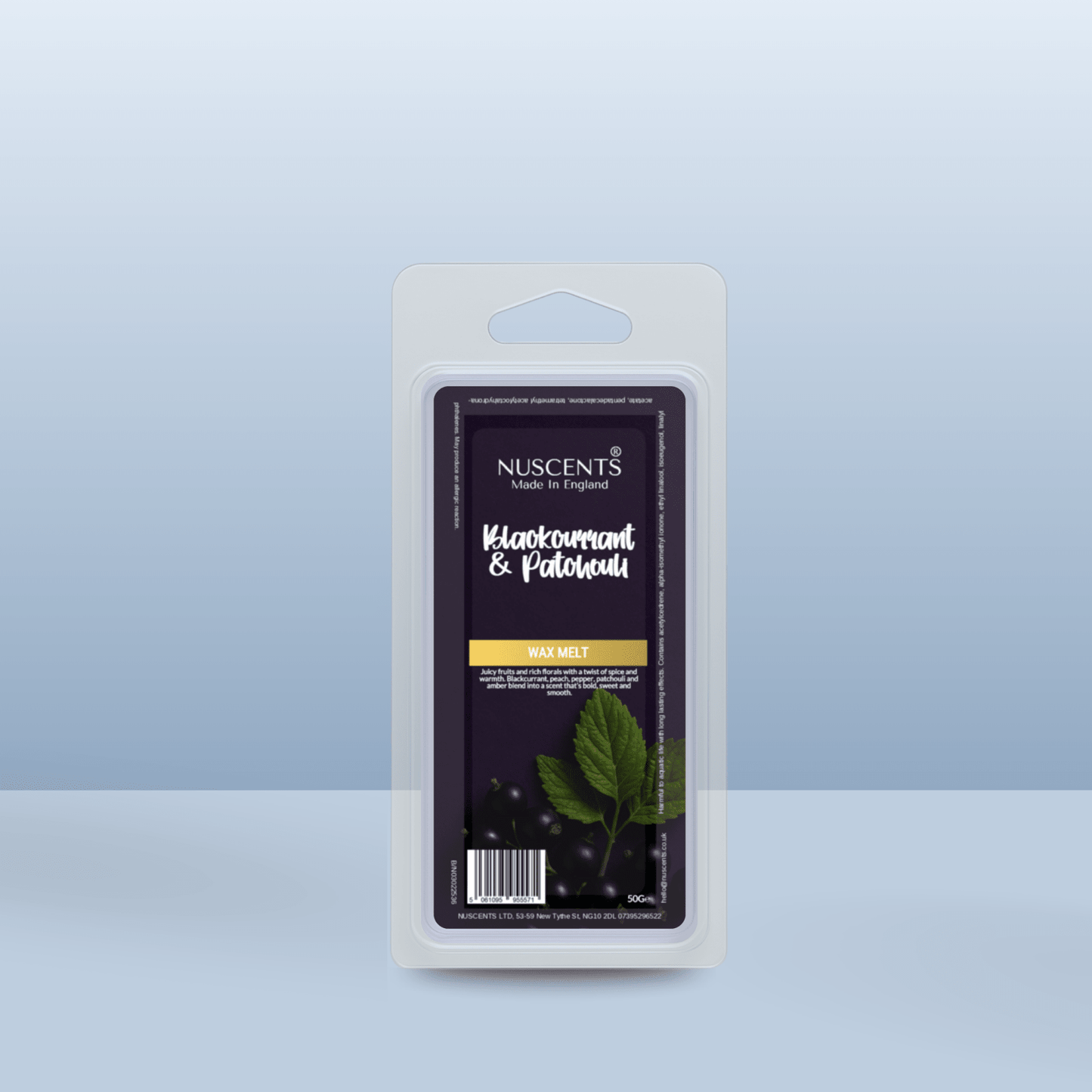50g *Blackcurrant & Patchouli Scented Wax Melt - Nuscents