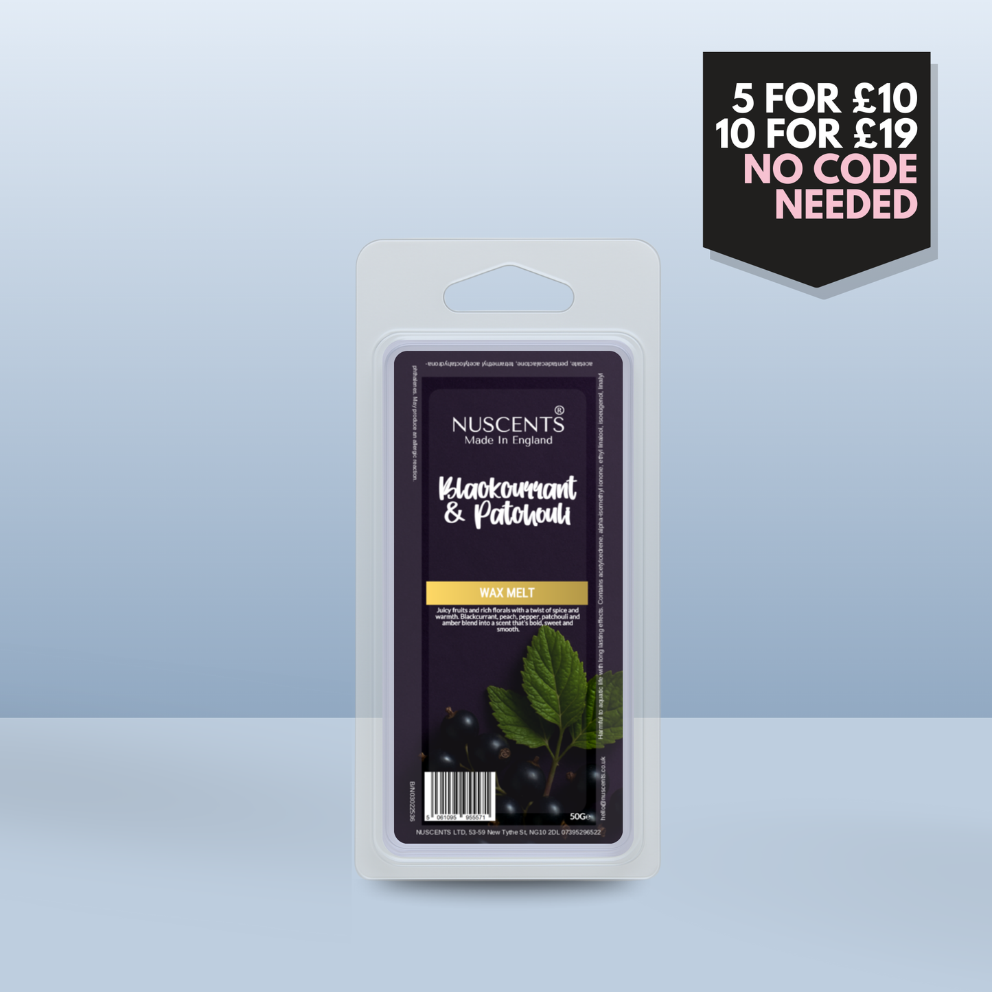 50g *NEW Blackcurrant & Patchouli Scented Wax Melt