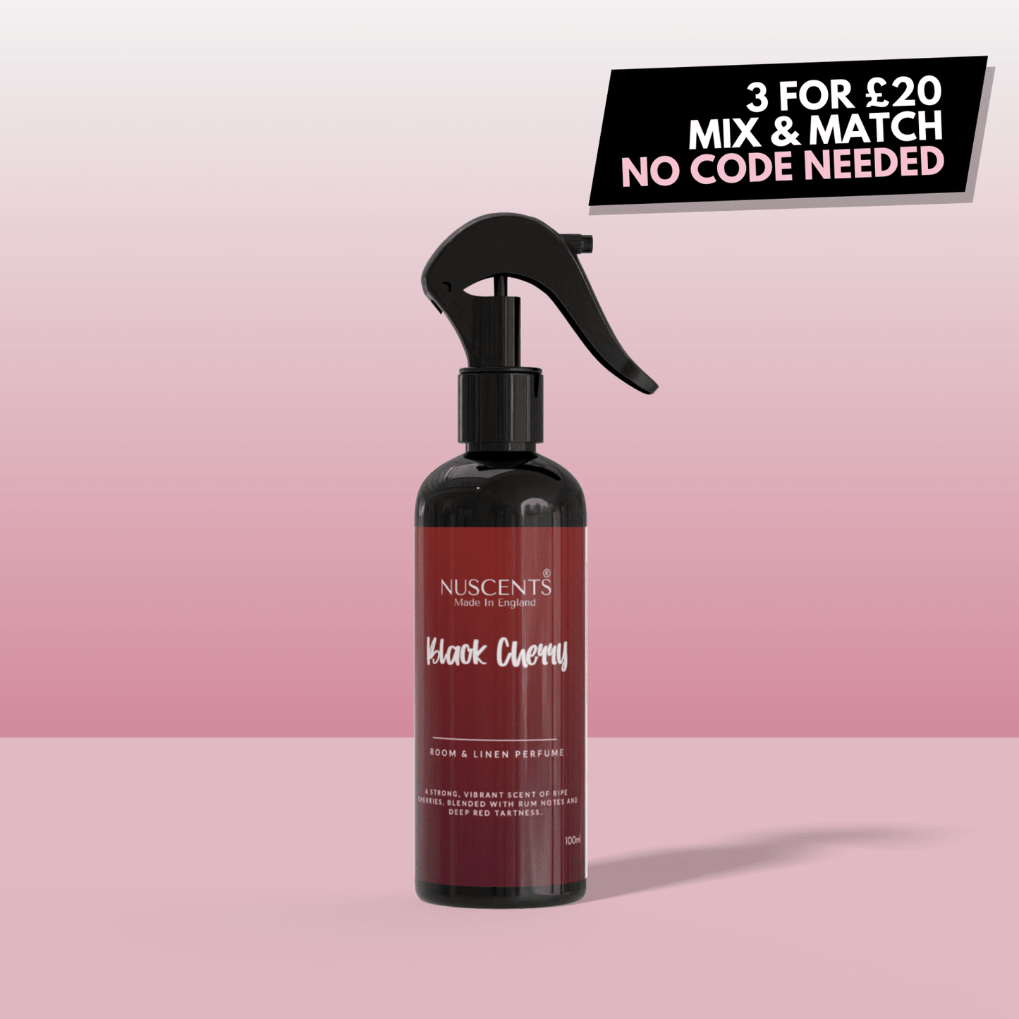 Black Cherry Room & Linen Perfume Spray - Nuscents