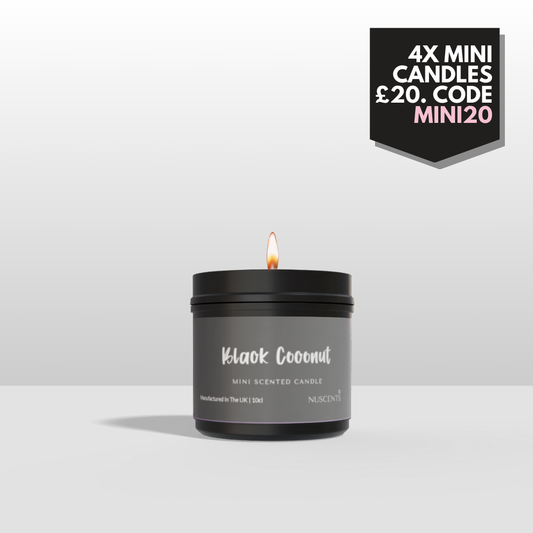 Black Coconut Mini Candle - Nuscents