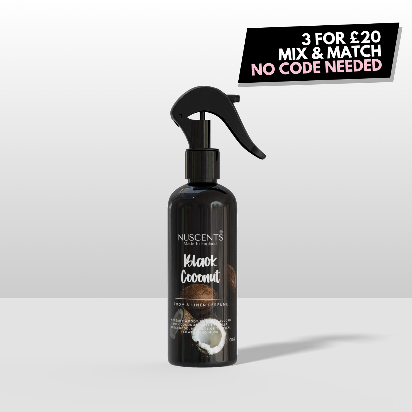 Black Coconut Room & Linen Perfume Spray