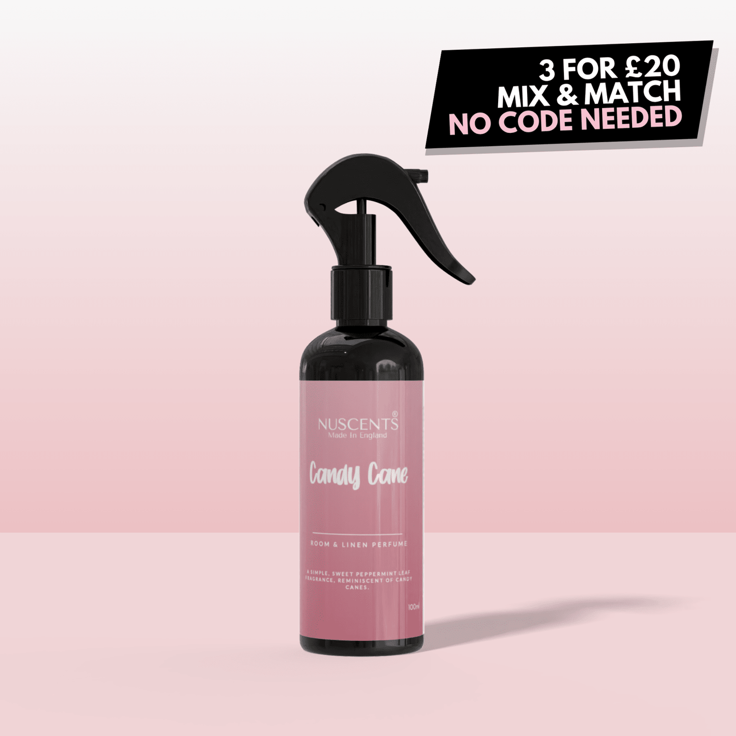 Candy Cane Room & Linen Perfume Spray - Nuscents