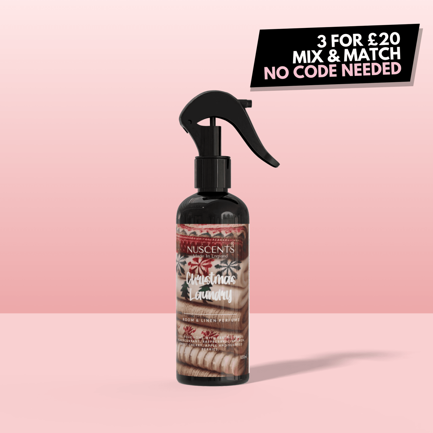 LIMITED EDITION Christmas Laundry Room & Linen Perfume Spray - Nuscents