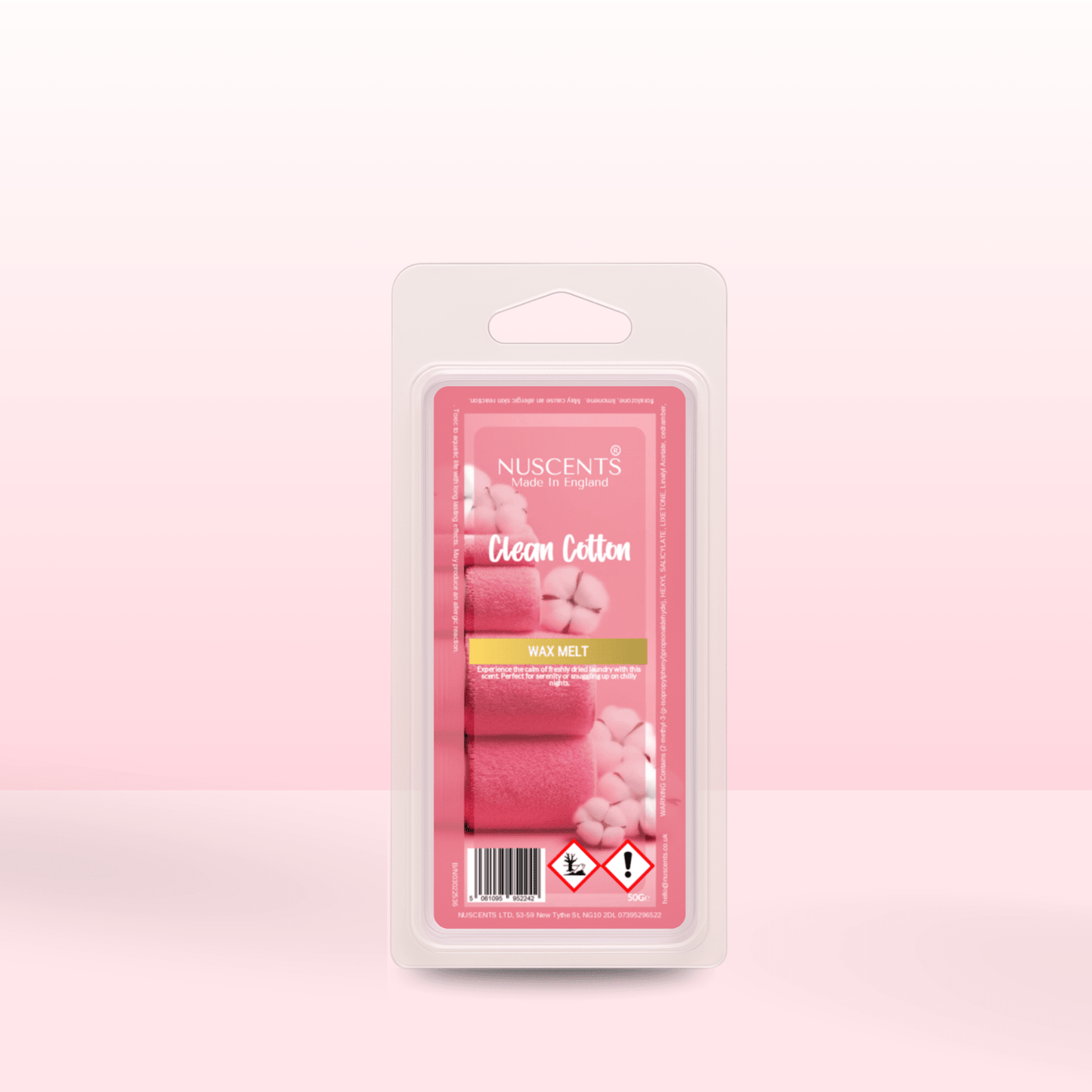 50g Clean Cotton Scented Wax Melt - Nuscents