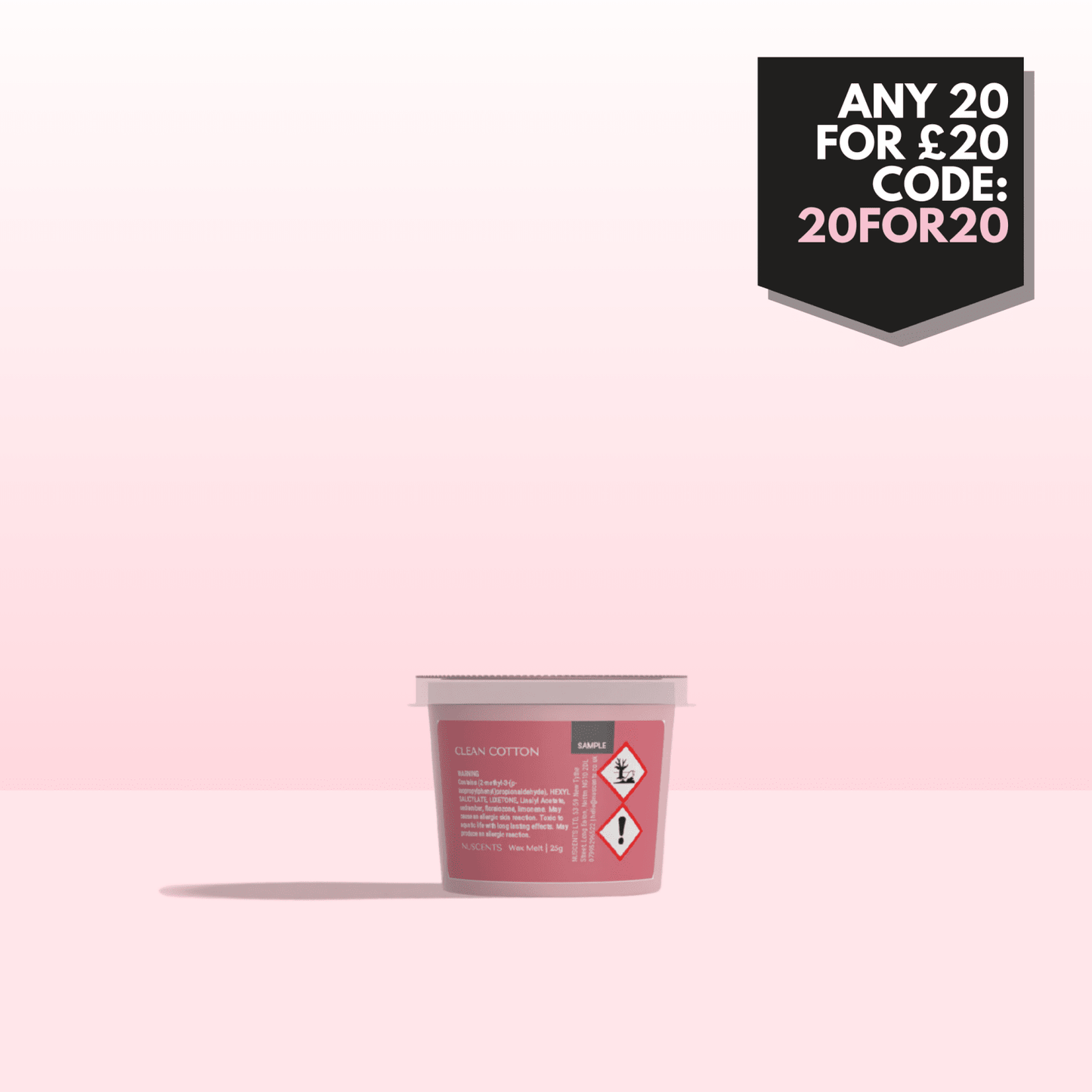 Clean Cotton Wax Melt Sample 25g - Nuscents