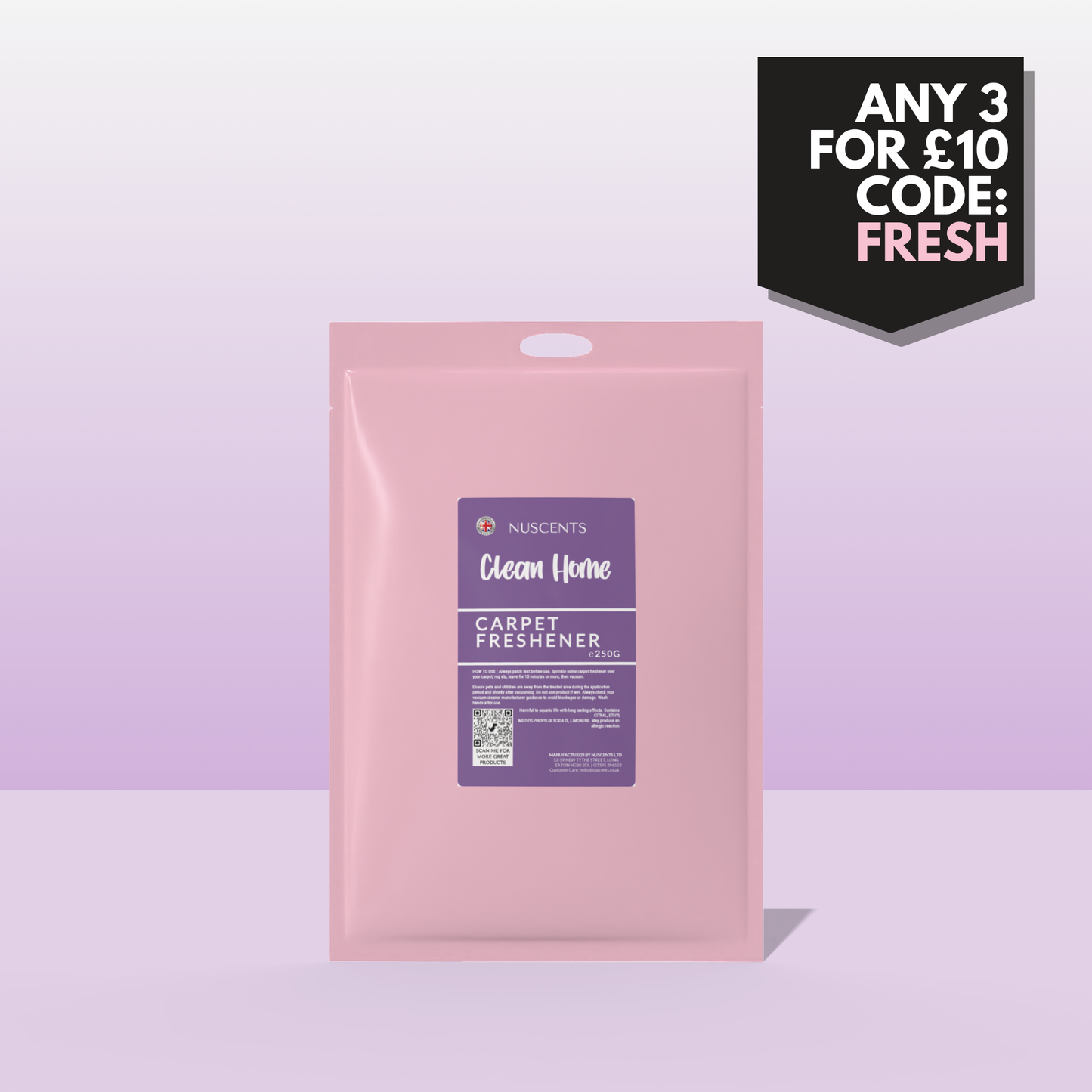 Clean Home Carpet Freshener 250g - Nuscents