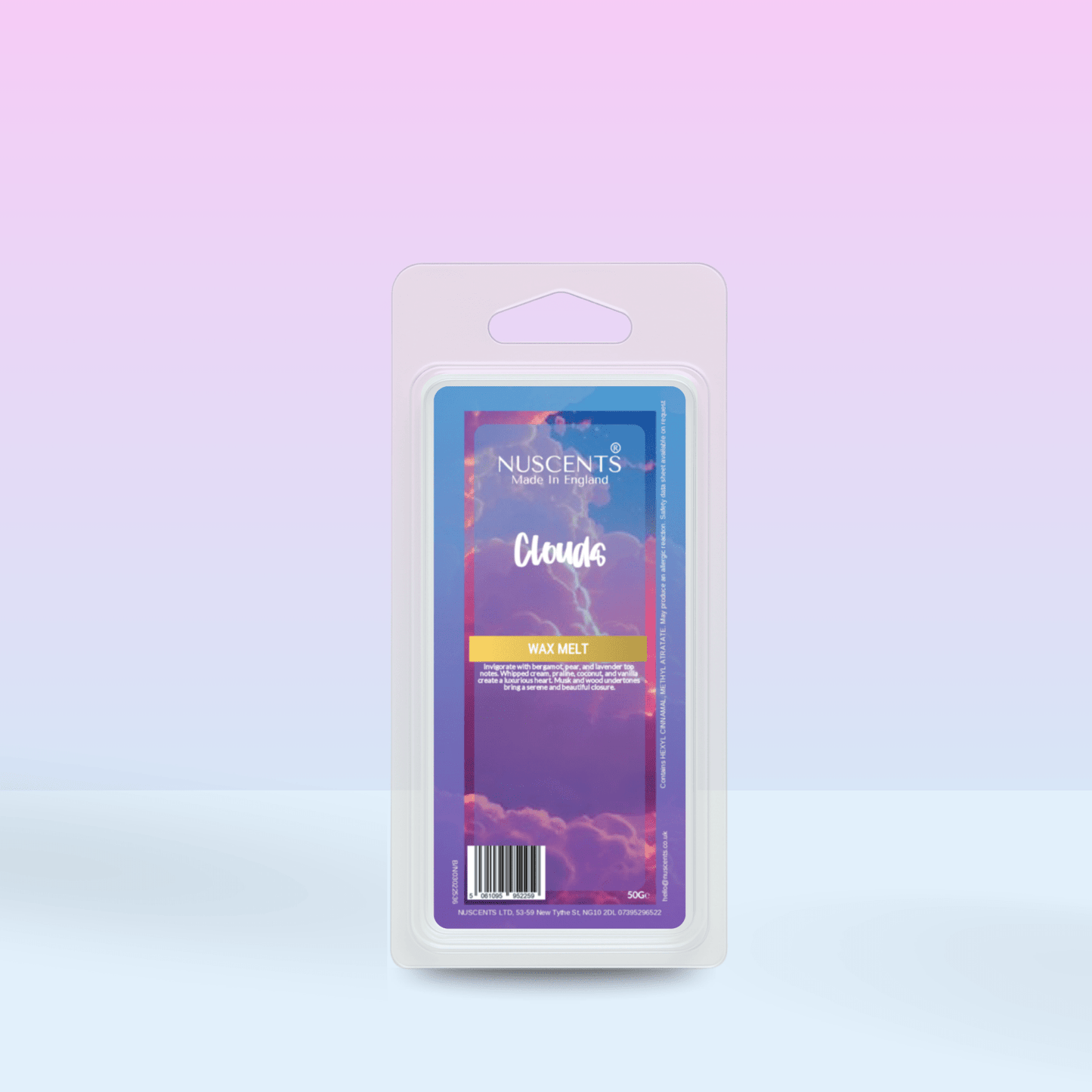 50g Clouds Scented Wax Melt - Nuscents
