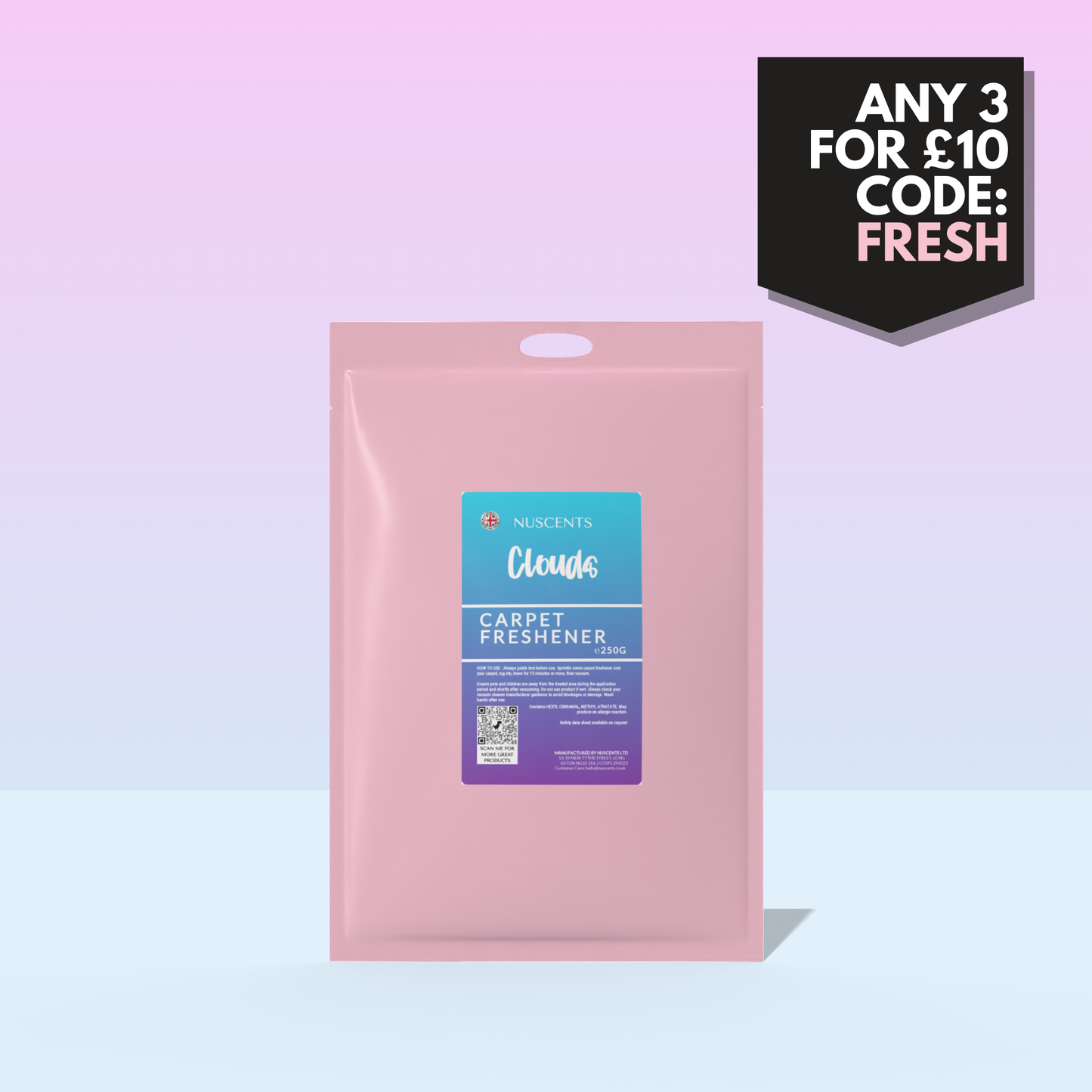 Clouds Carpet Freshener 250g - Nuscents
