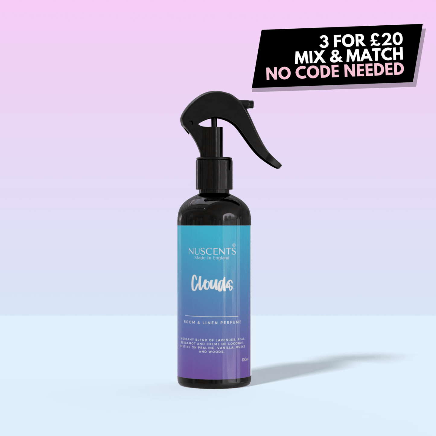 Clouds Room & Linen Perfume Spray - Nuscents