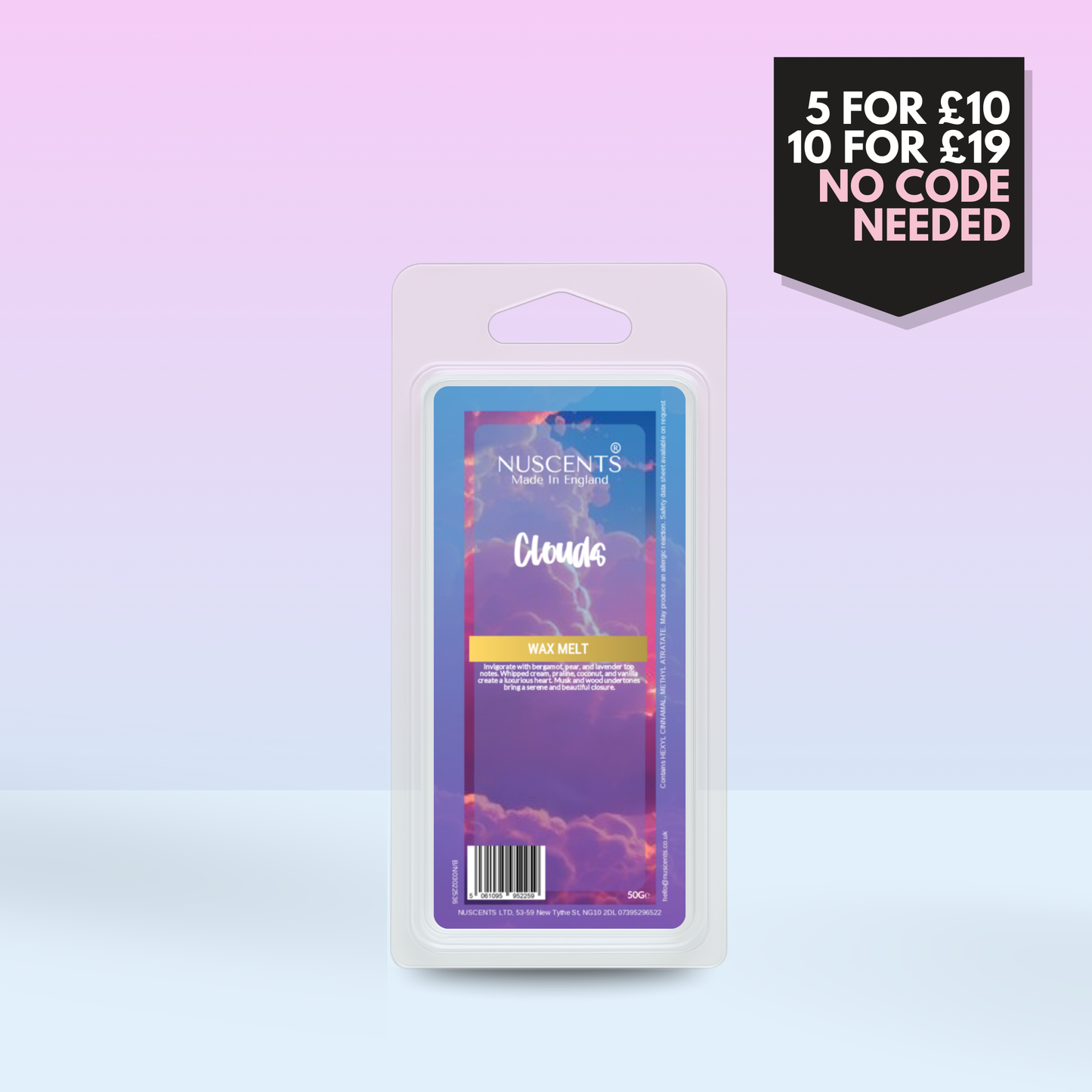 50g Clouds Scented Wax Melt