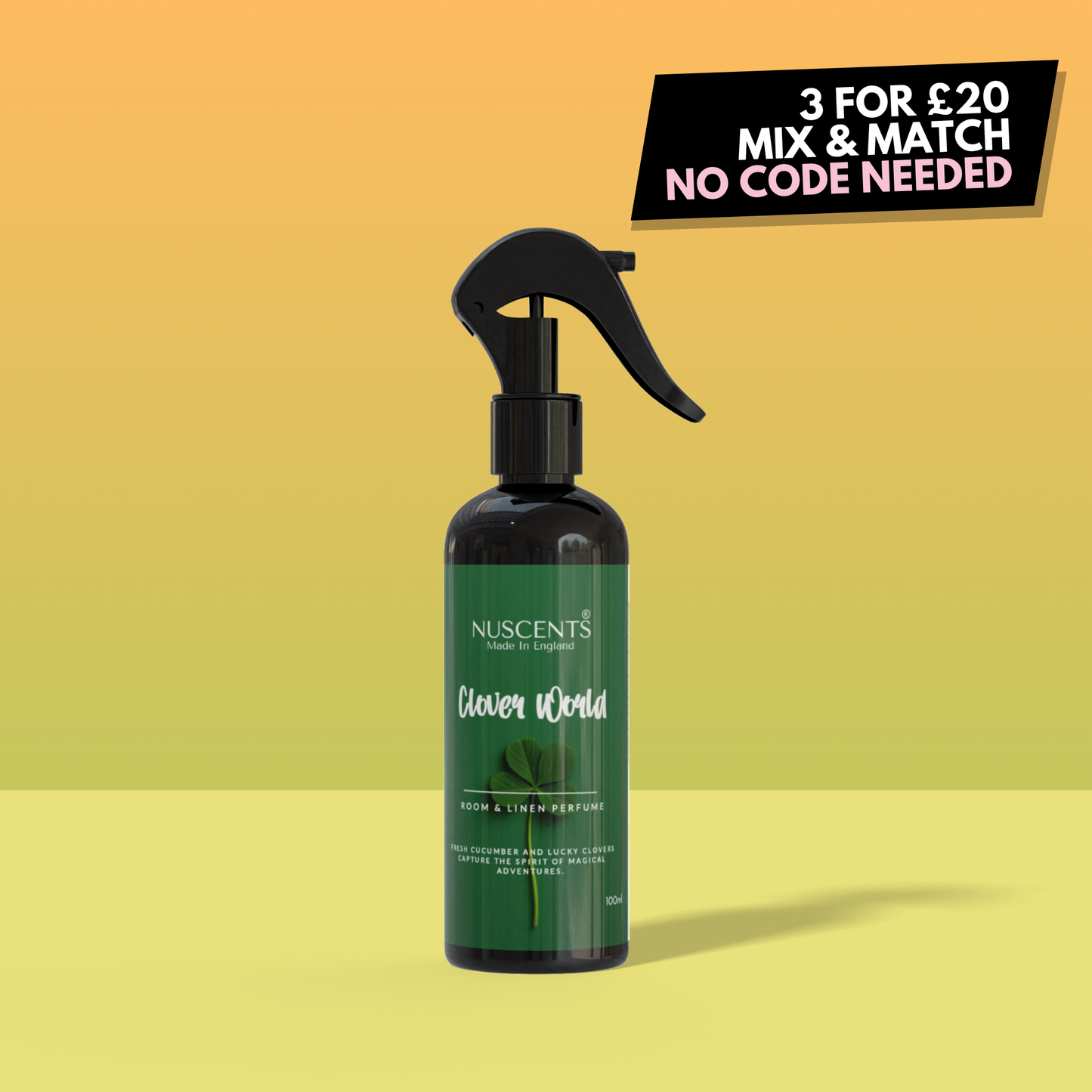 LAST CHANCE Clover World Room & Linen Perfume Spray