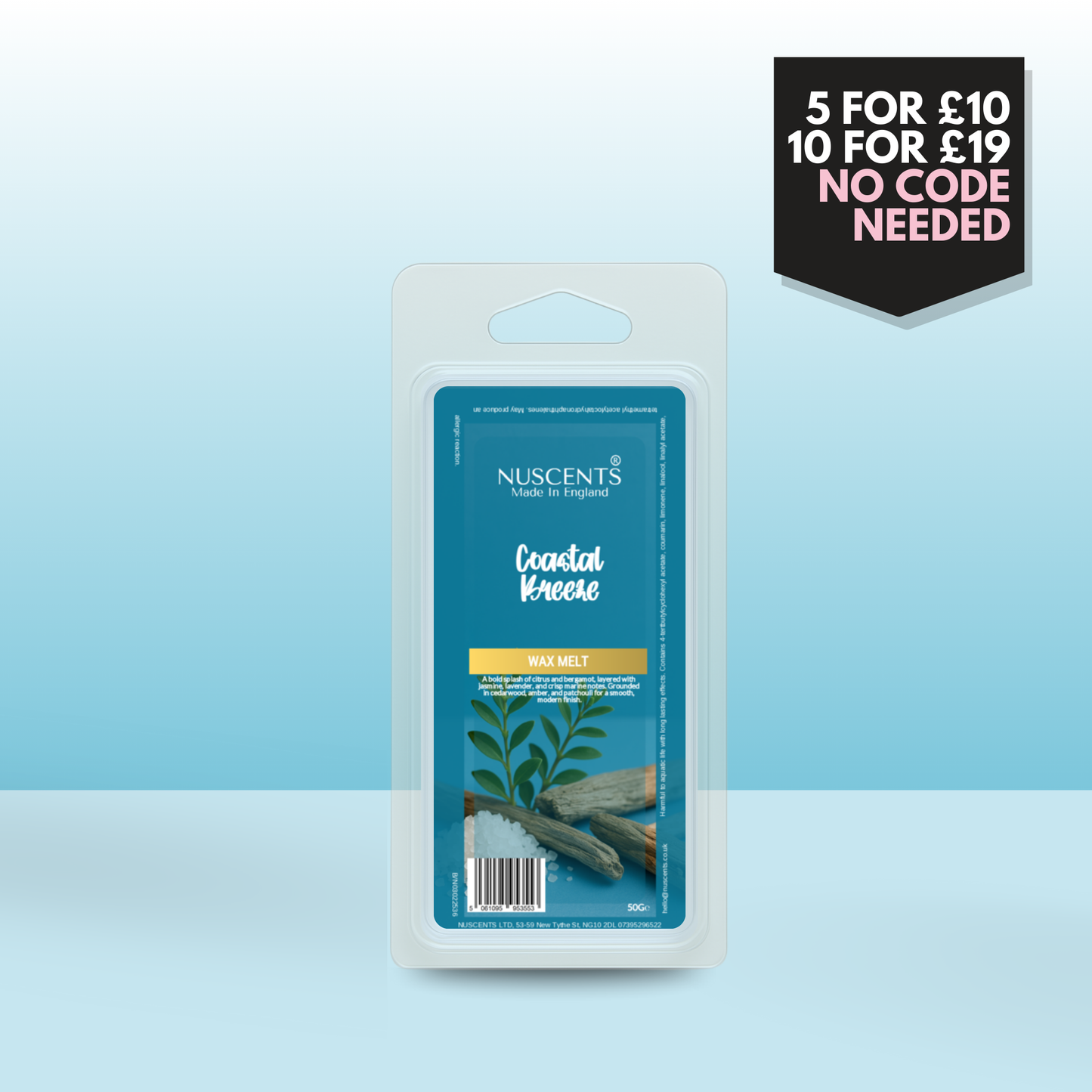 50g *NEW Coastal Breeze Scented Wax Melt