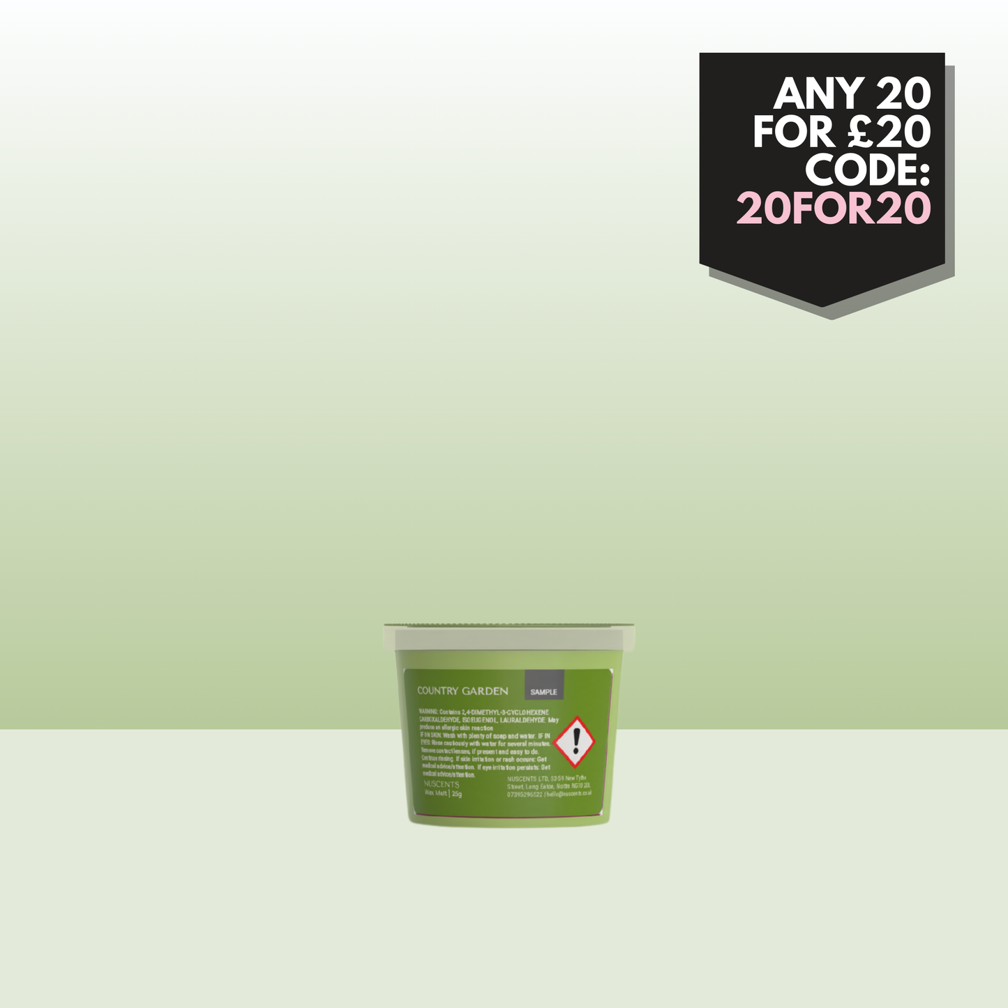 LAST CHANCE Country Garden Wax Melt Sample 25g - Nuscents