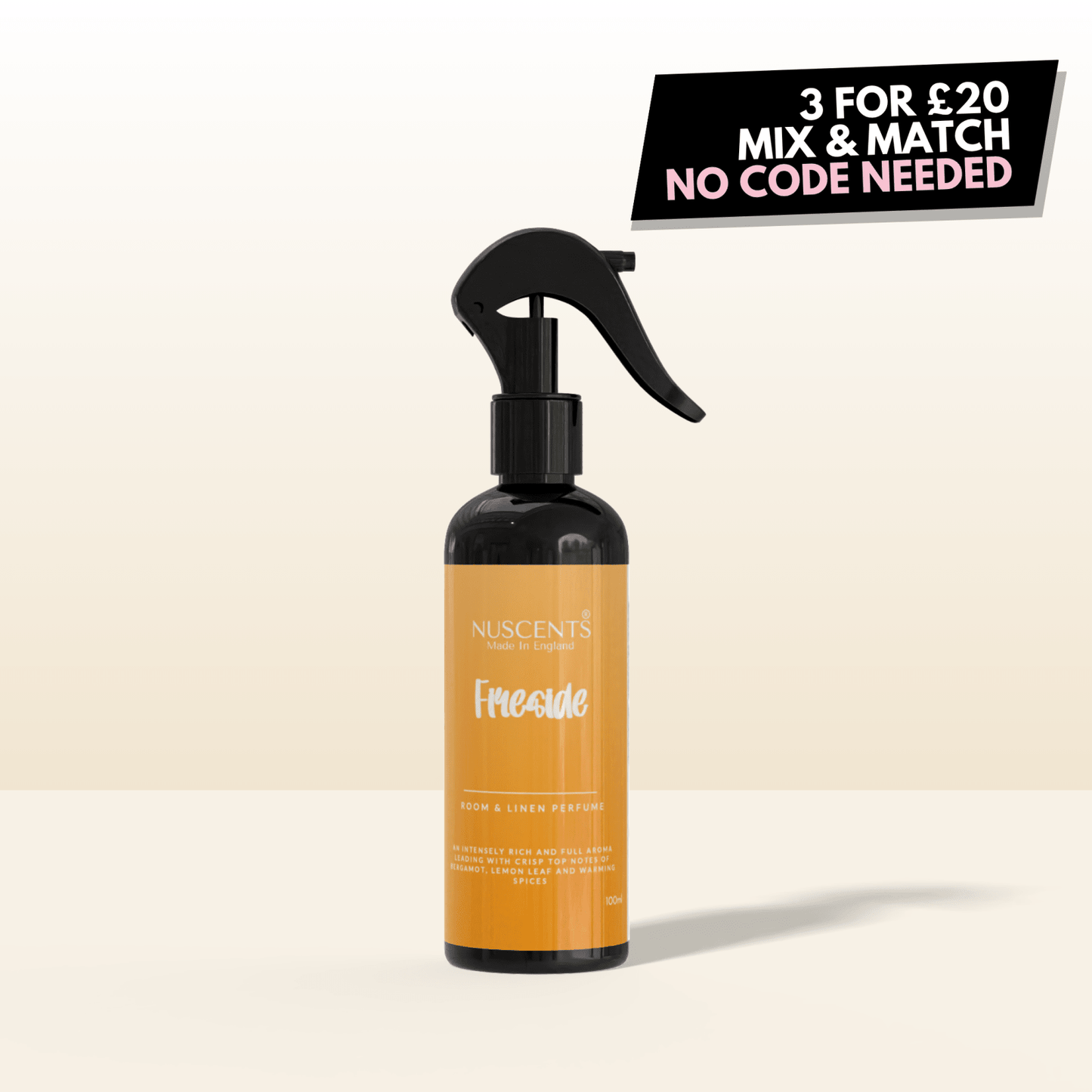 LIMITED EDITION Fireside Room & Linen Perfume Spray - Nuscents