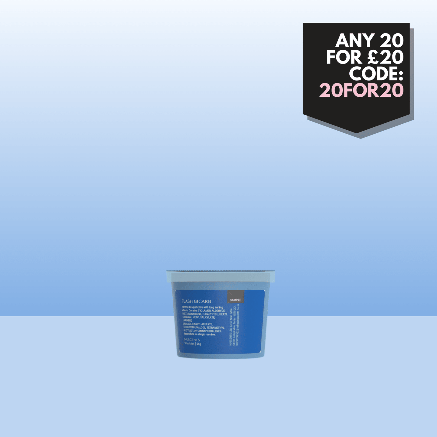 *Flash Bicarb Wax Melt Sample 25g - Nuscents