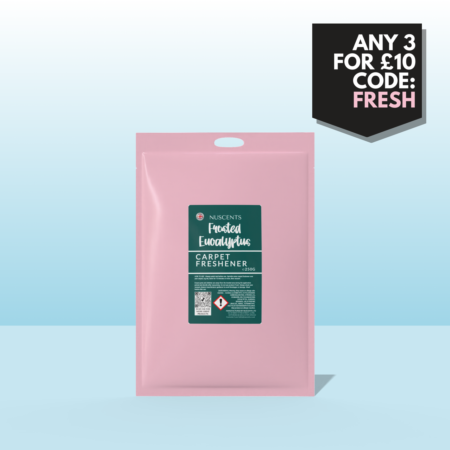 Frosted Eucalyptus Carpet Freshener 250g - Nuscents