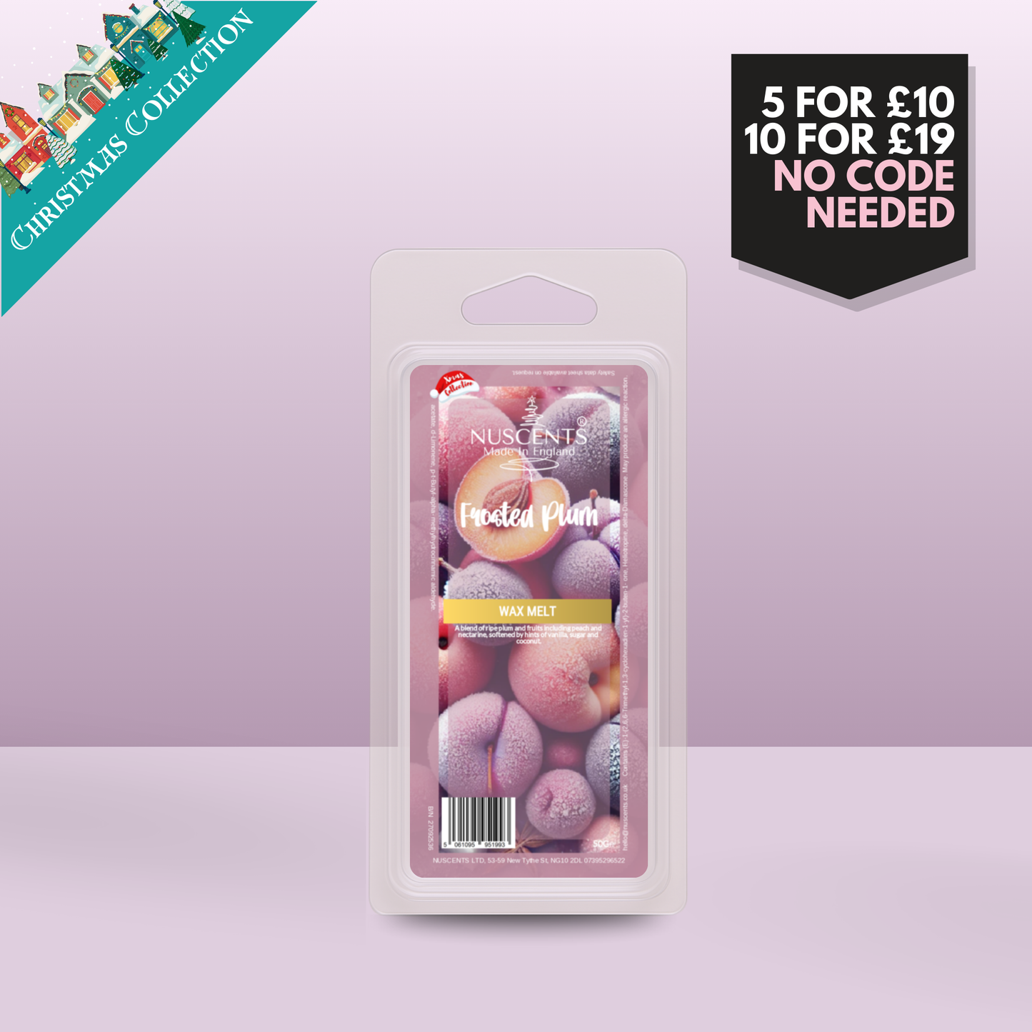 50g *CHRISTMAS Frosted Plum Scented Wax Melt