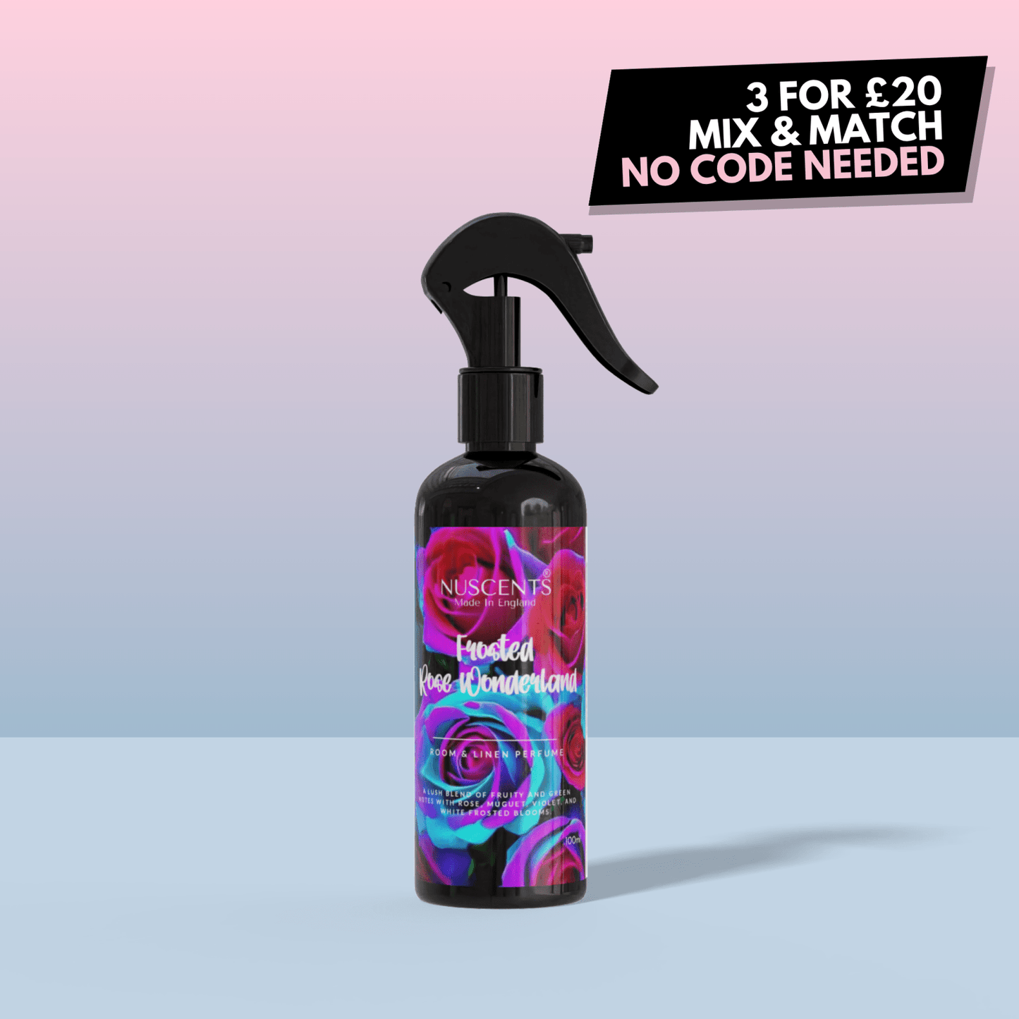 Frosted Rose Wonderland Room & Linen Perfume Spray - Nuscents