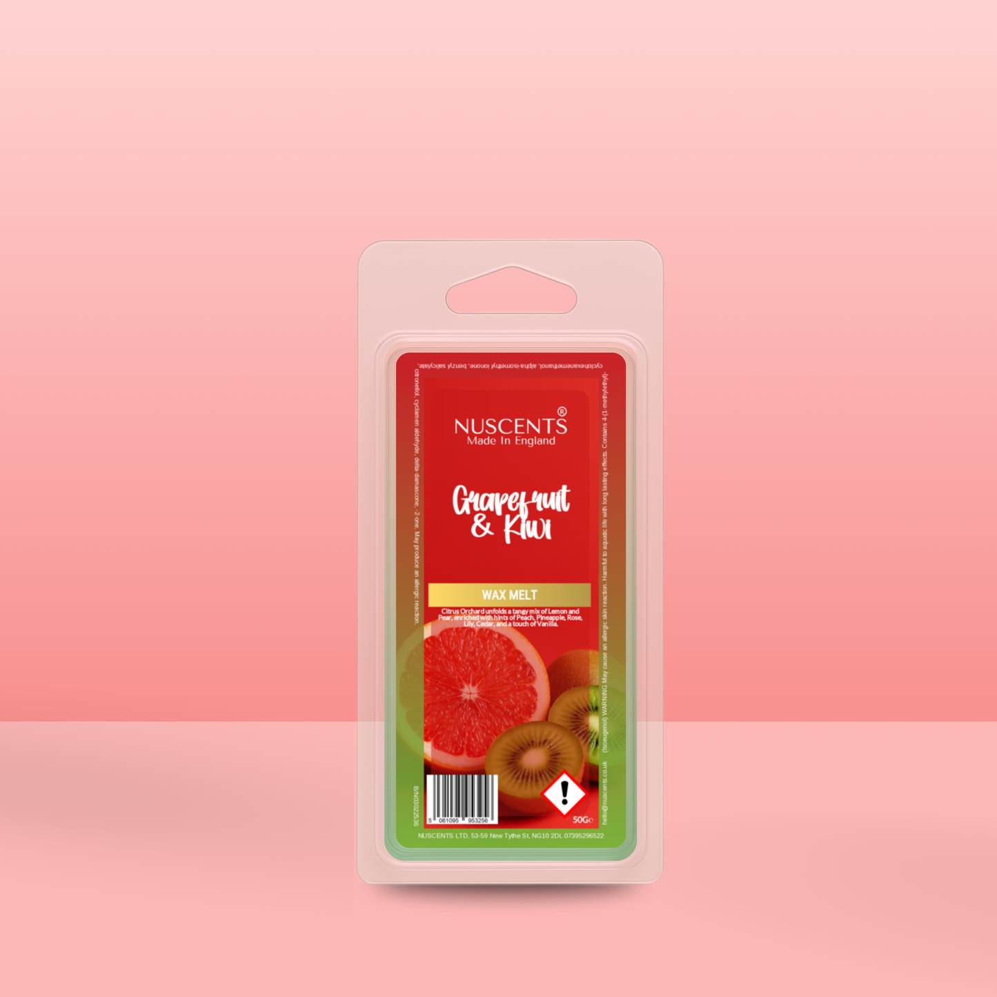 50g *LAST CHANCE Grapefruit & Kiwi Scented Wax Melt - Nuscents