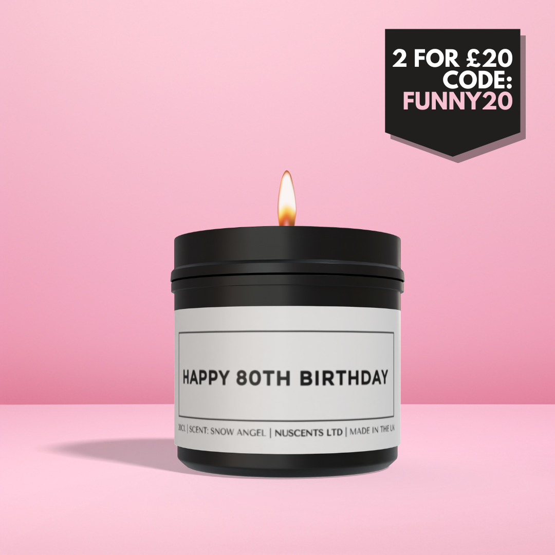 Happy 80th Birthday Candle - Nuscents