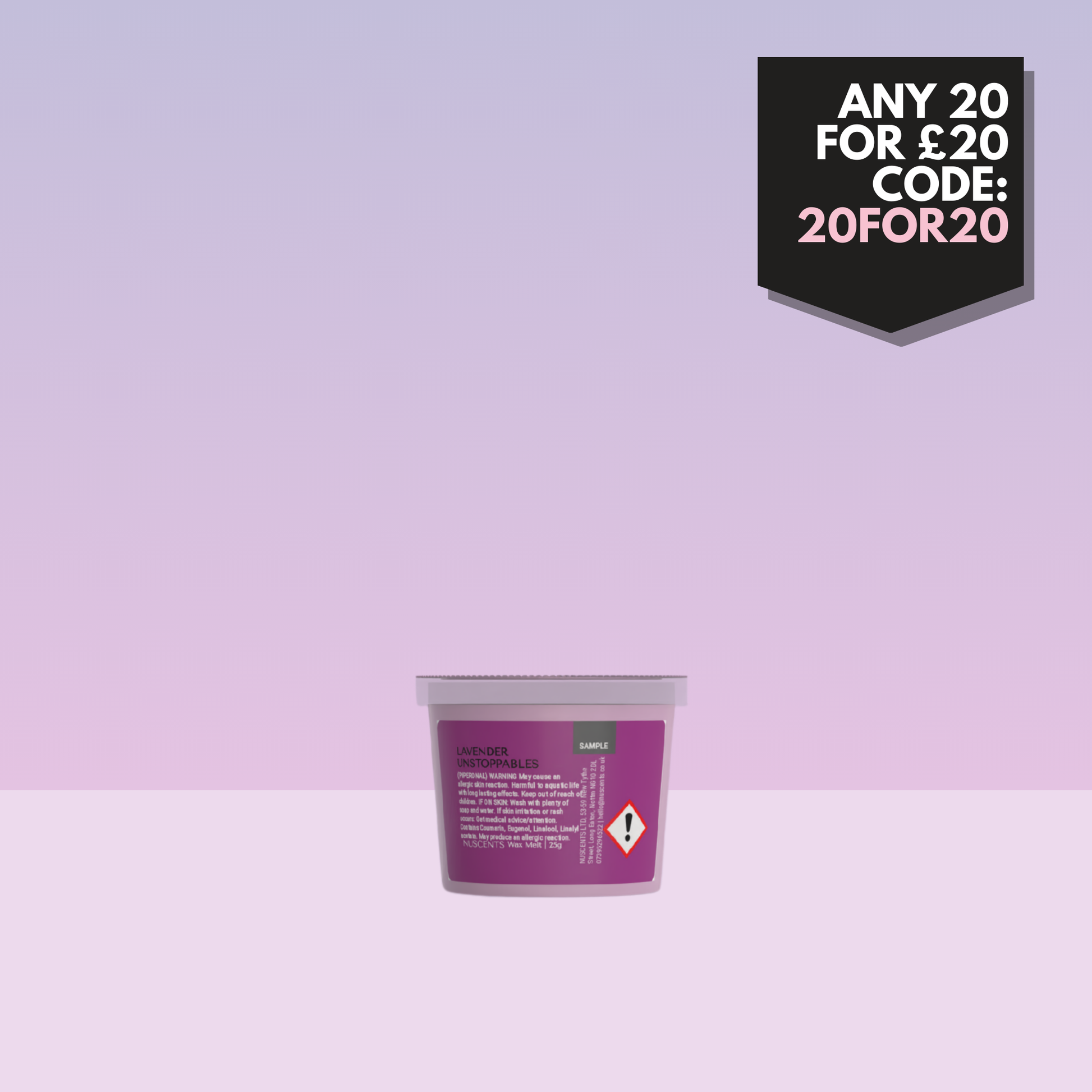 Lavender Unstoppables Wax Melt Sample 25g - Nuscents
