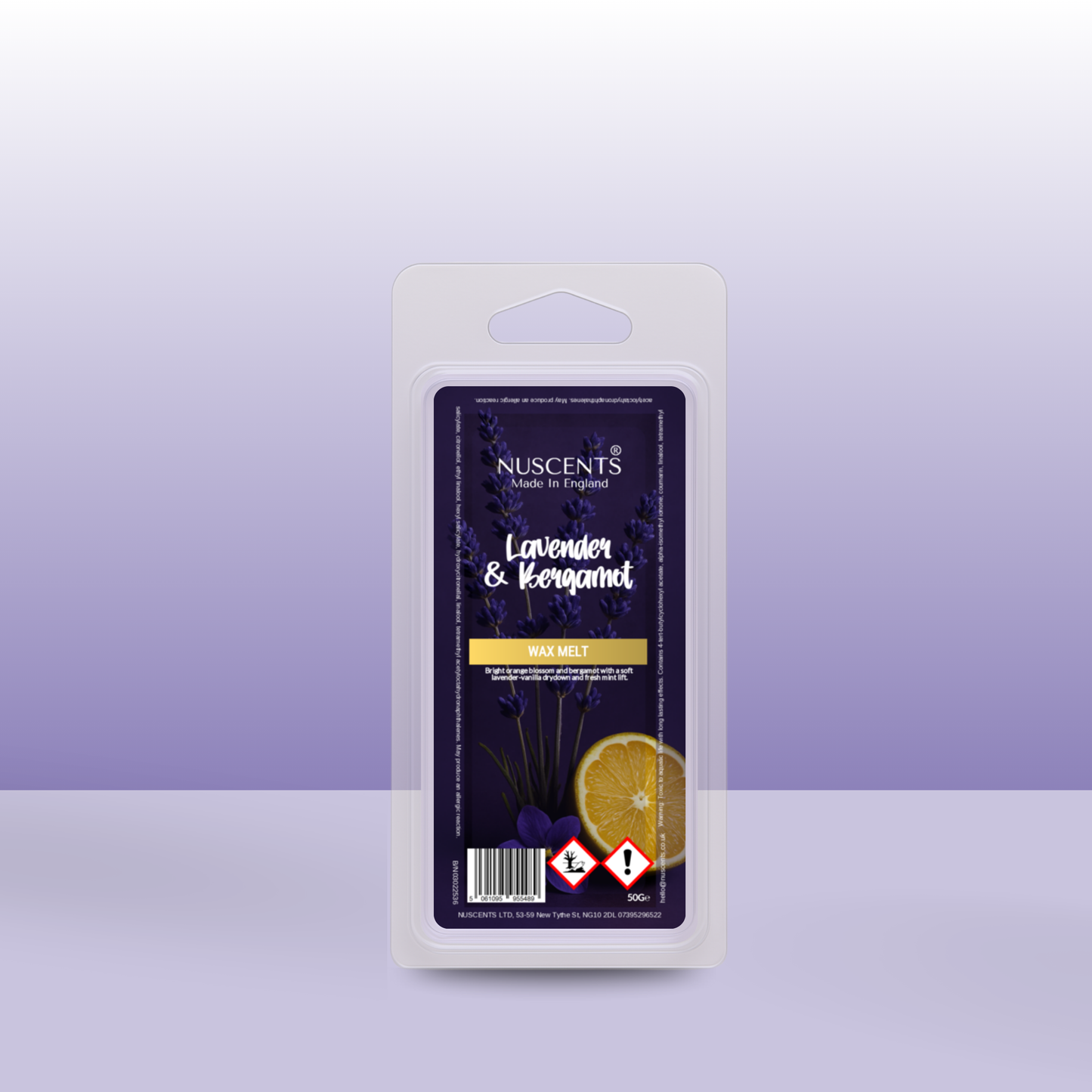 50g *NEW Lavender & Bergamot Scented Wax Melt - Nuscents