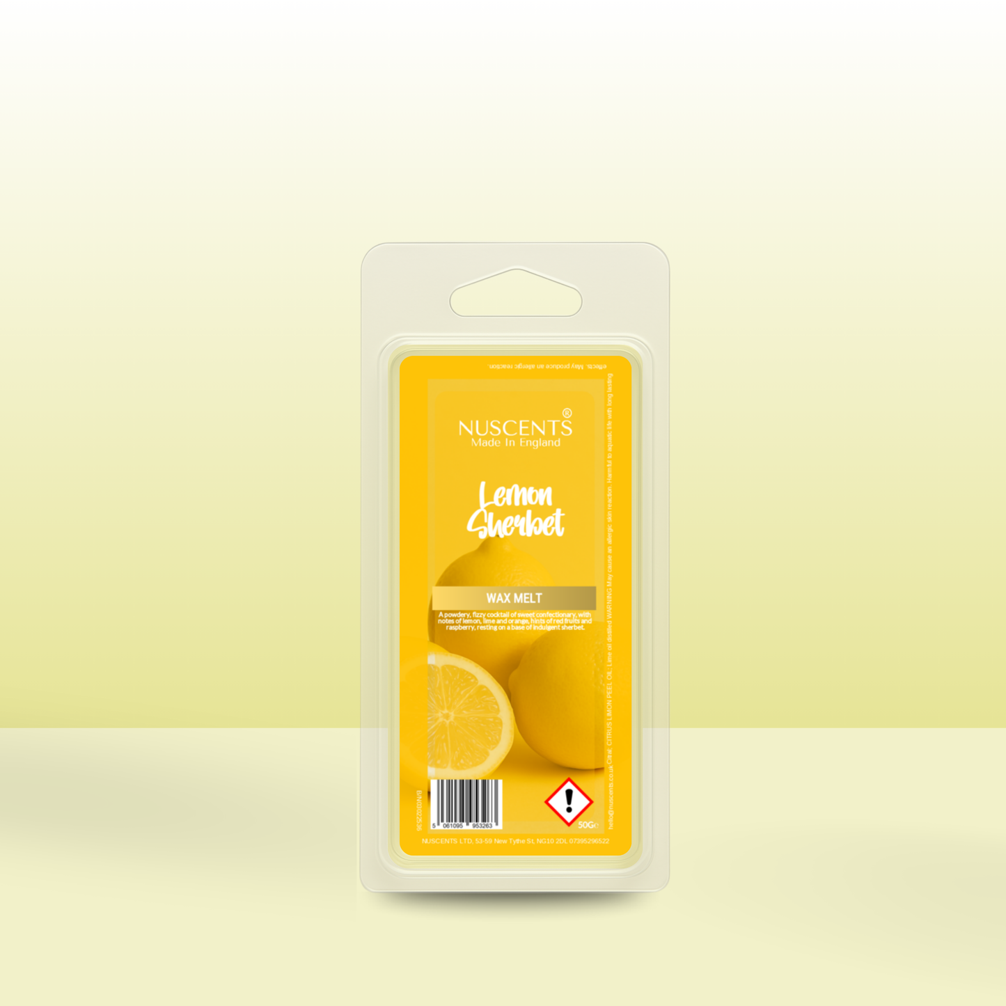 50g Lemon Sherbet Scented Wax Melt - Nuscents