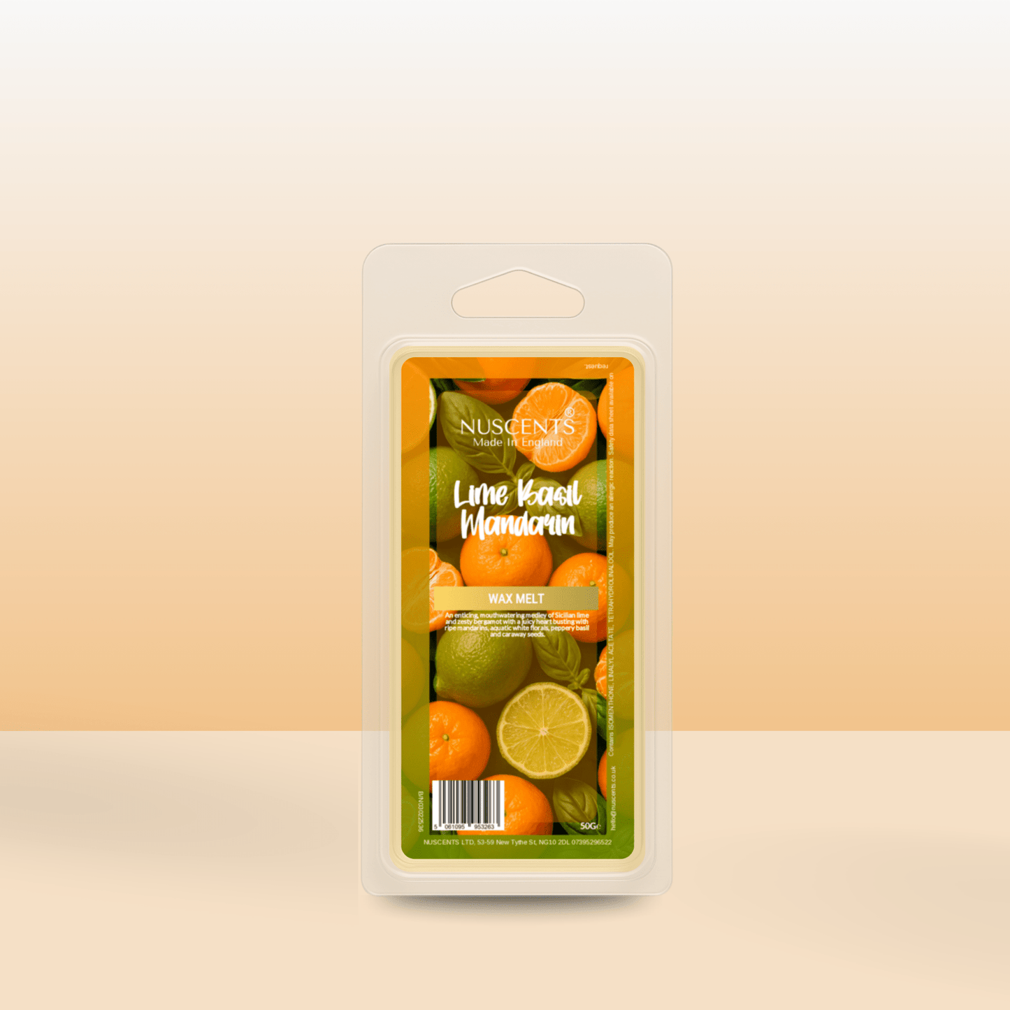 50g Lime Basil Mandarin Scented Wax Melt - Nuscents