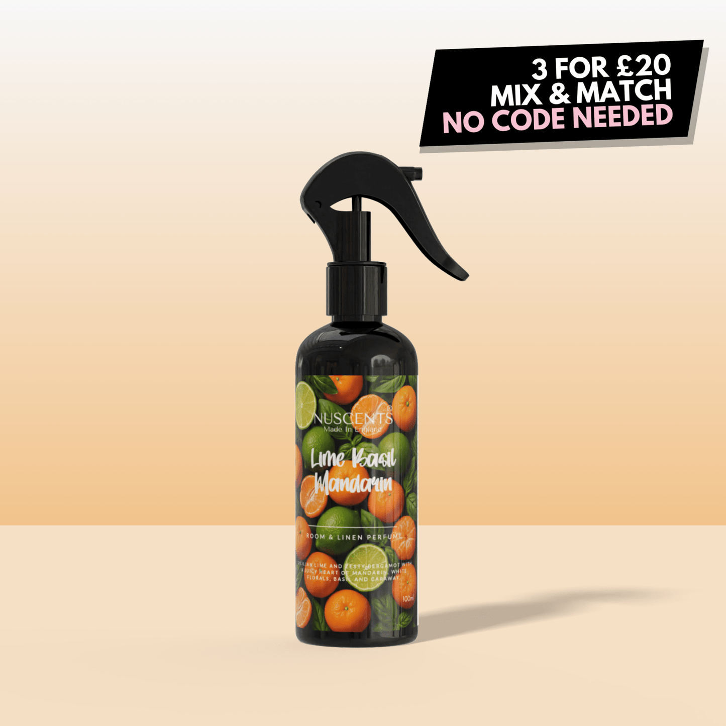 LIMITED EDITION Lime Basil Mandarin Room & Linen Perfume Spray - Nuscents