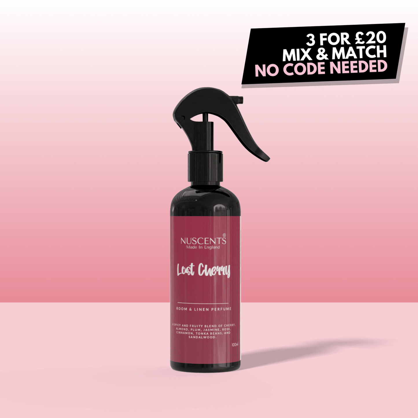 Lost Cherry Room & Linen Perfume Spray - Nuscents