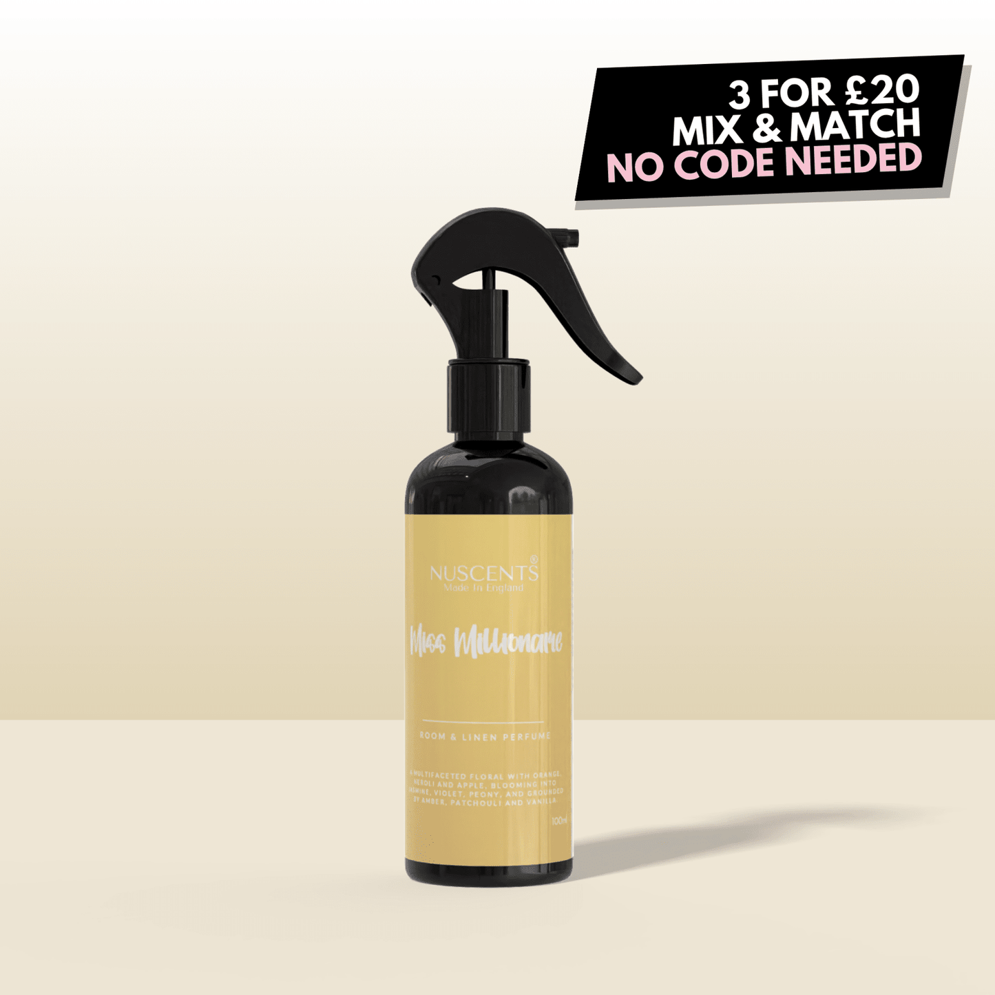 Miss Millionaire (LADY MILLION) Room & Linen Perfume Spray - Nuscents
