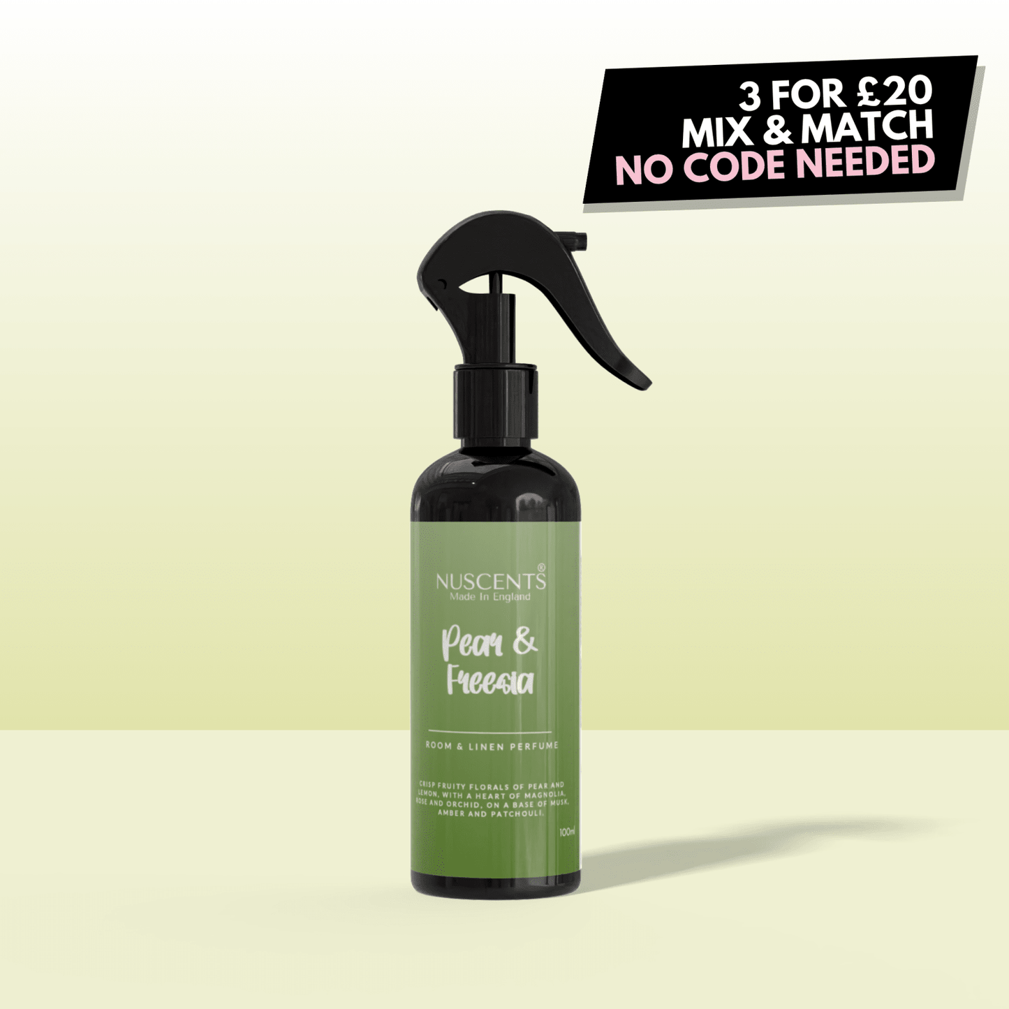 Pear & Freesia Room & Linen Perfume Spray - Nuscents