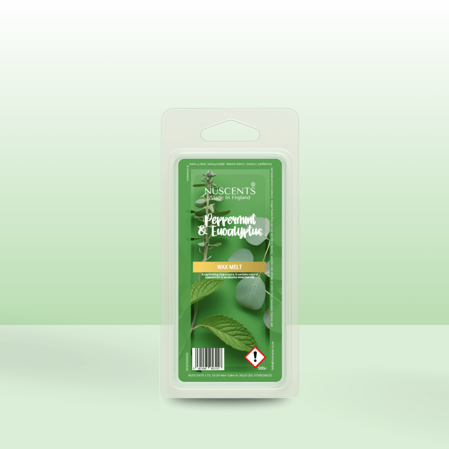 50g *Peppermint & Eucalyptus Scented Wax Melt - Nuscents