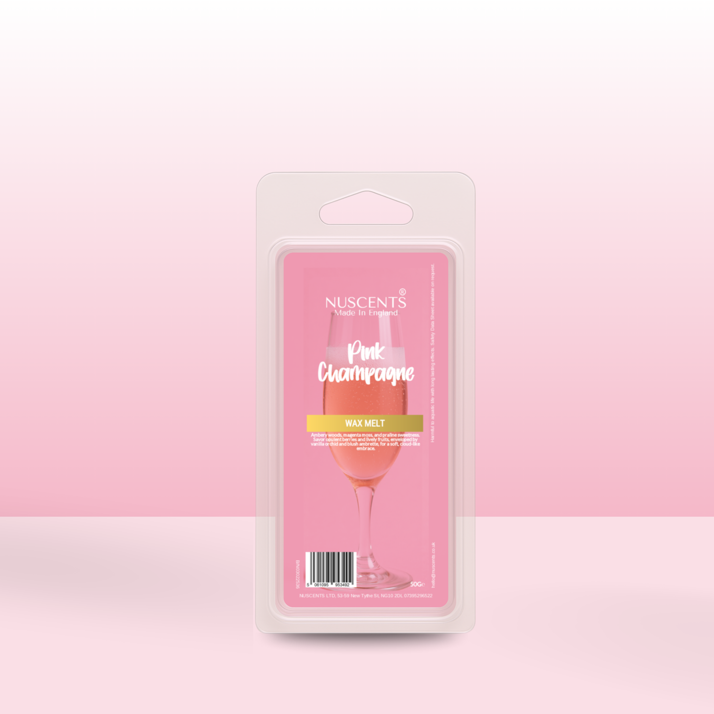 50g *NEW Pink Champagne Scented Wax Melt - Nuscents