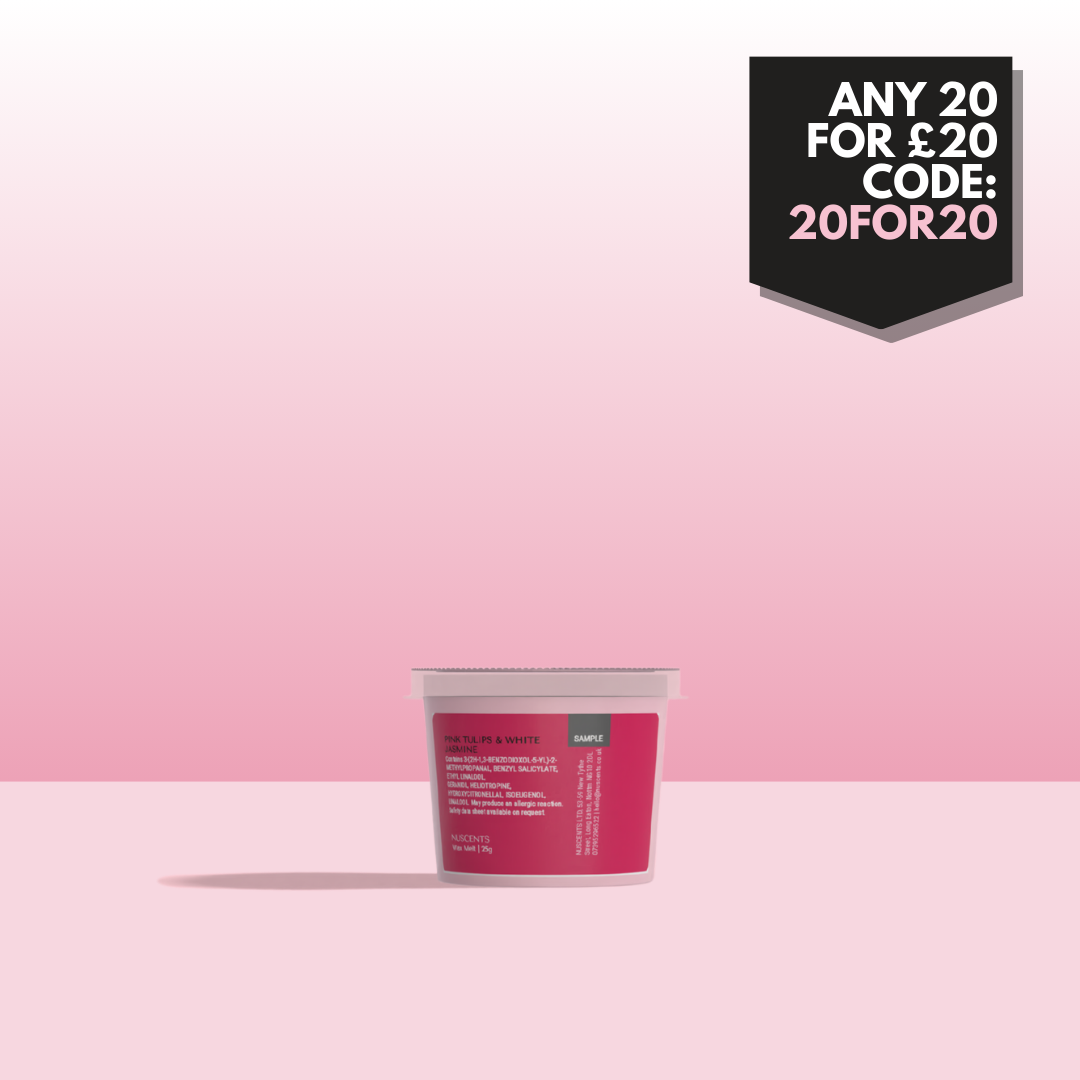 Pink Tulips & White Jasmine Wax Melt Sample 25g - Nuscents