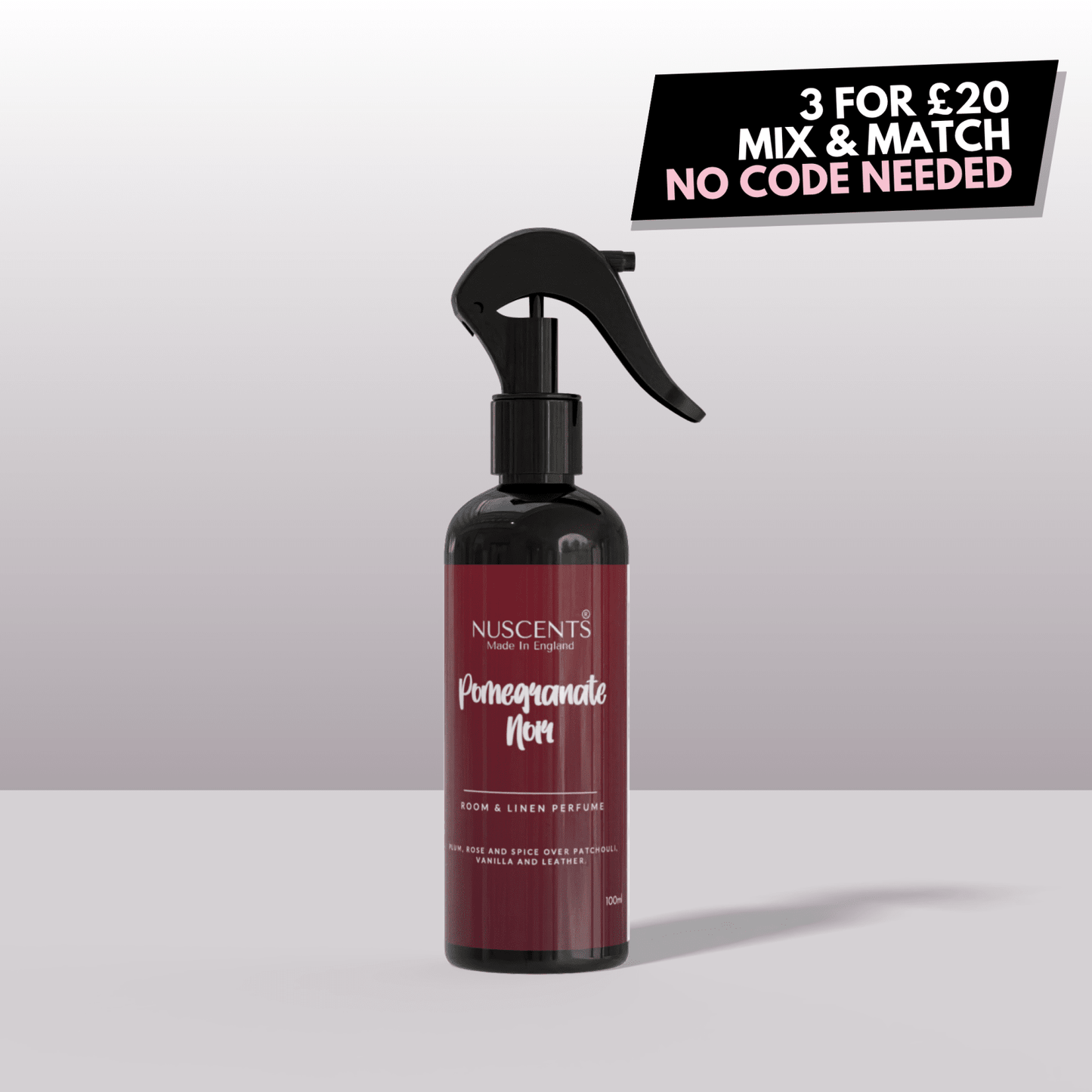 Pomegranate Noir Room & Linen Perfume Spray - Nuscents