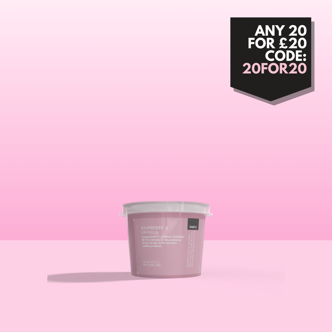 Raspberry & Vanilla Wax Melt Sample 25g - Nuscents
