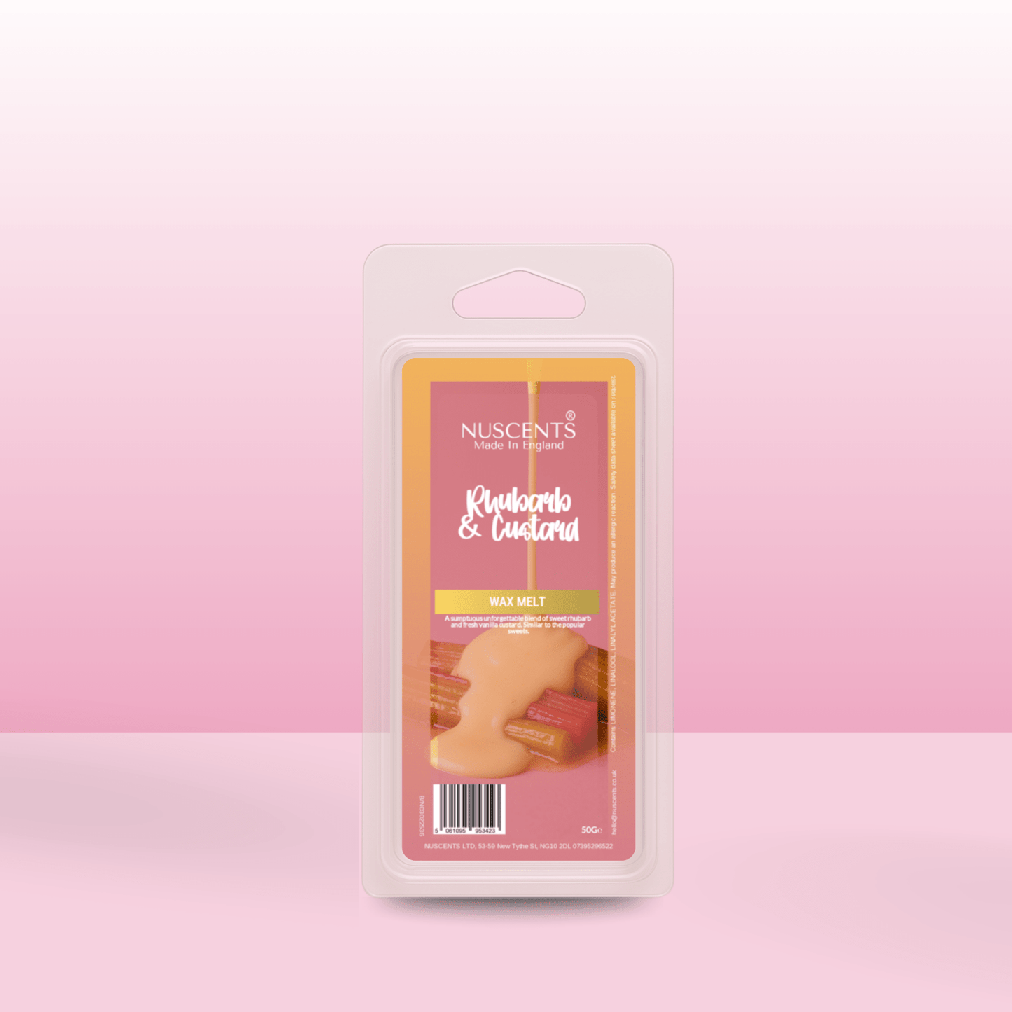 50g Rhubarb & Custard Scented Wax Melt - Nuscents