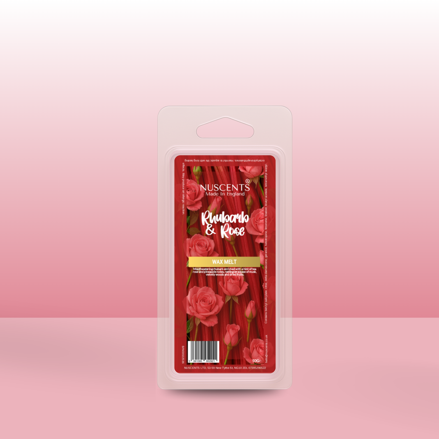 50g Rhubarb & Rose Scented Wax Melt