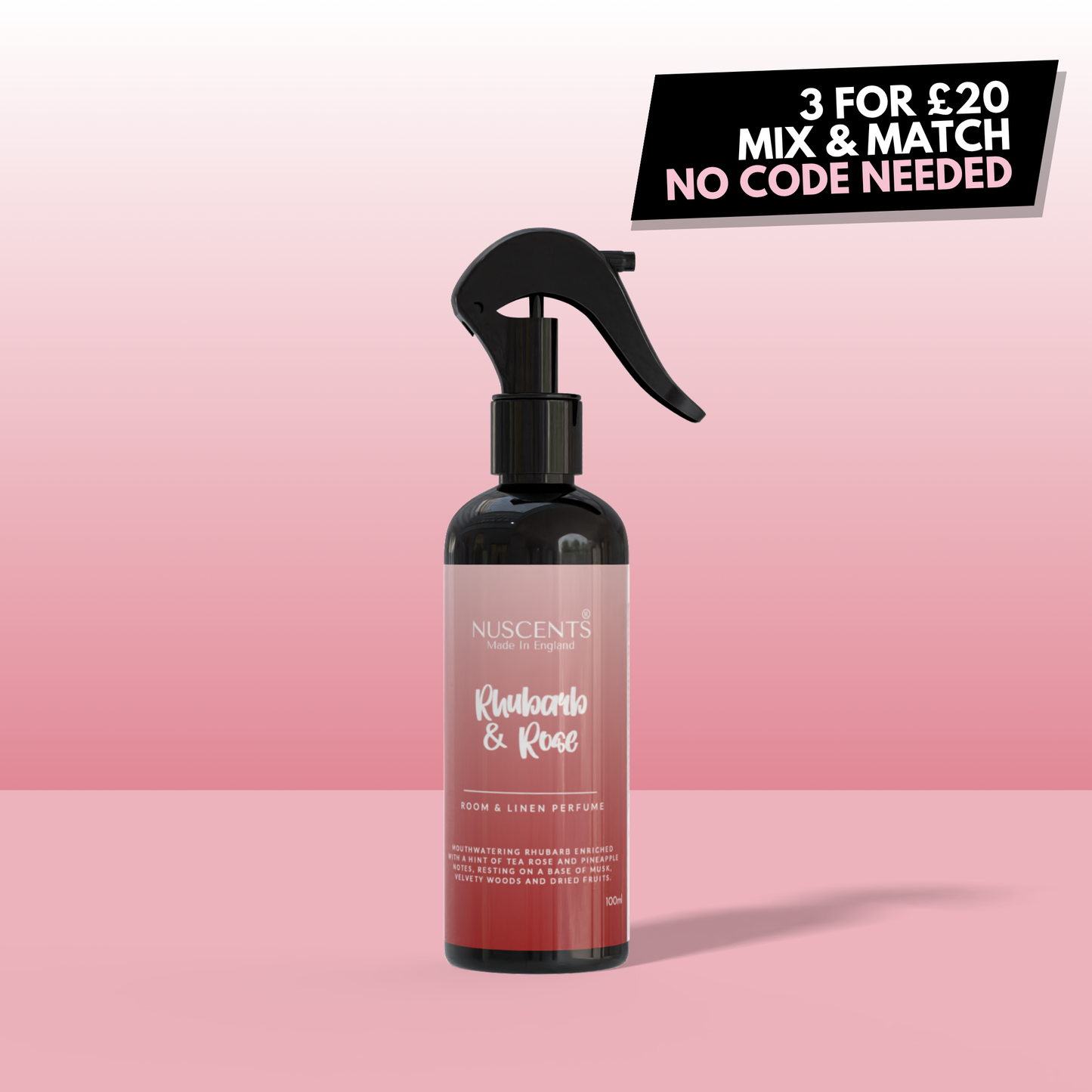 Rhubarb & Rose Room & Linen Perfume Spray