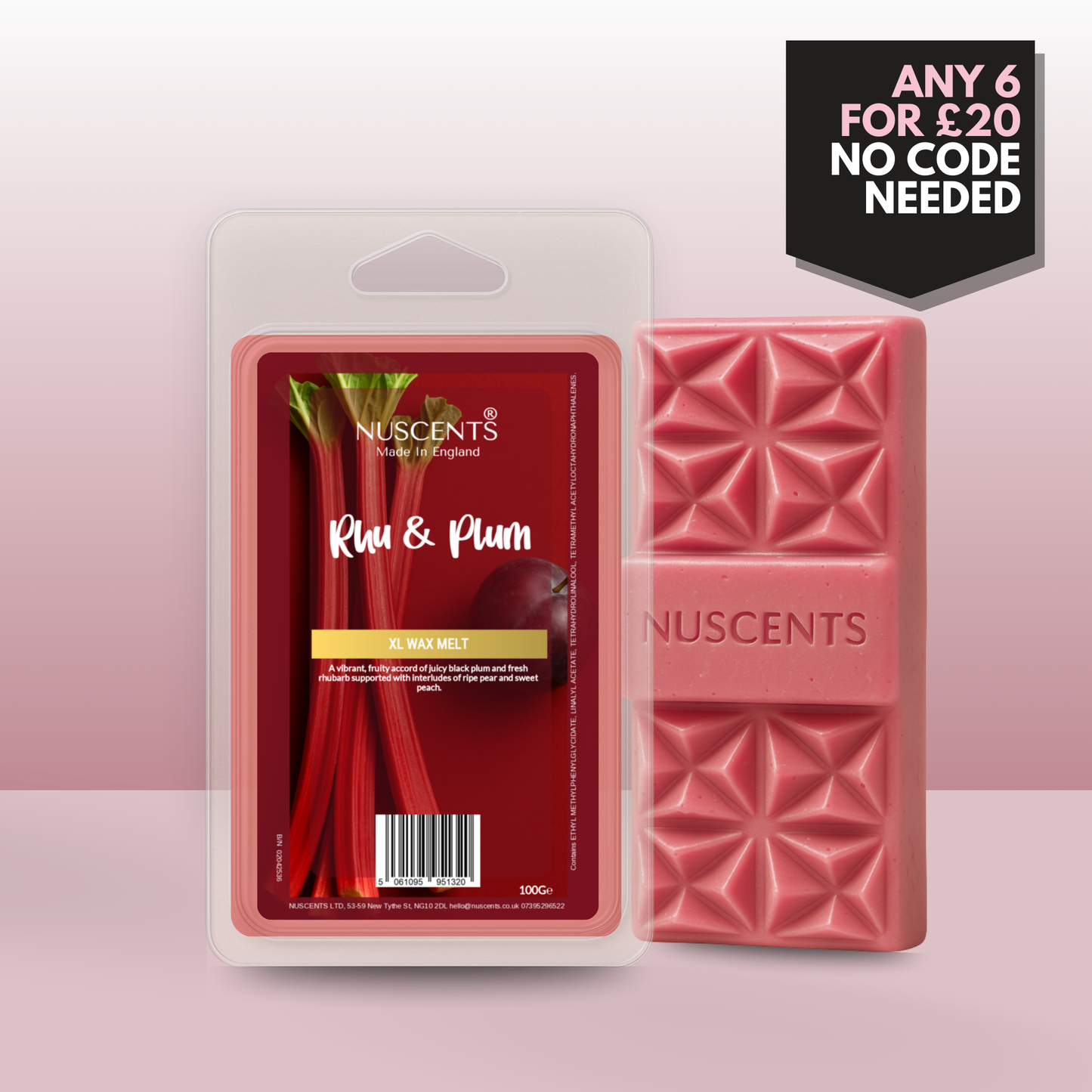 Rhu & Plum Wax Melt 100g XL