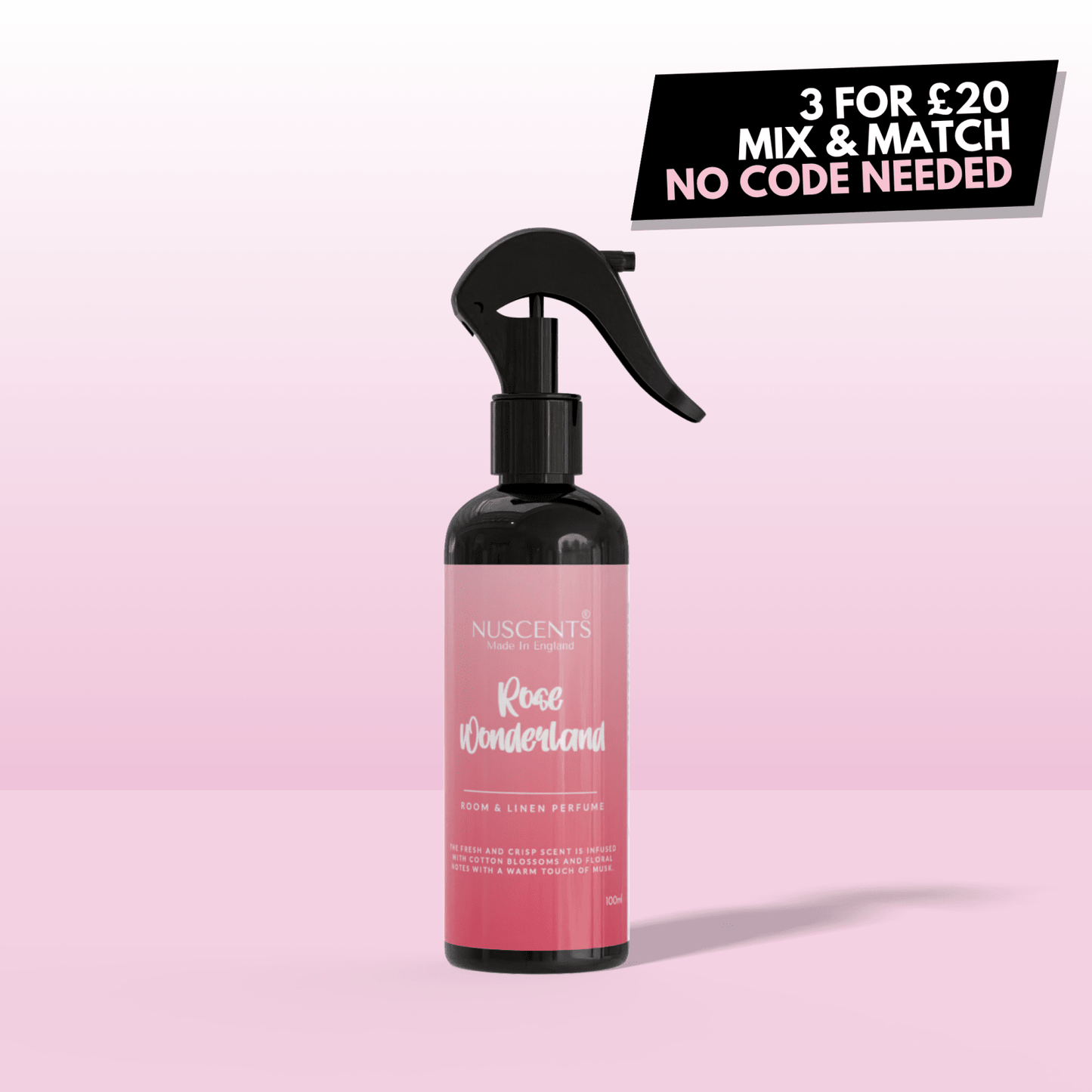 Rose Wonderland Room & Linen Perfume Spray - Nuscents