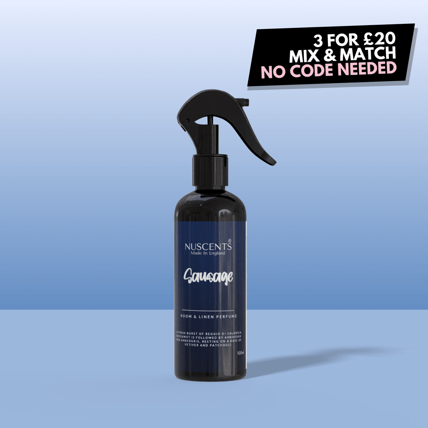 Sausage (SAUVAGE) Room & Linen Perfume Spray - Nuscents
