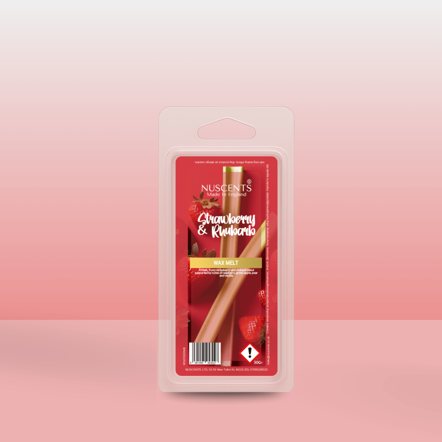 50g Strawberry & Rhubarb Scented Wax Melt - Nuscents