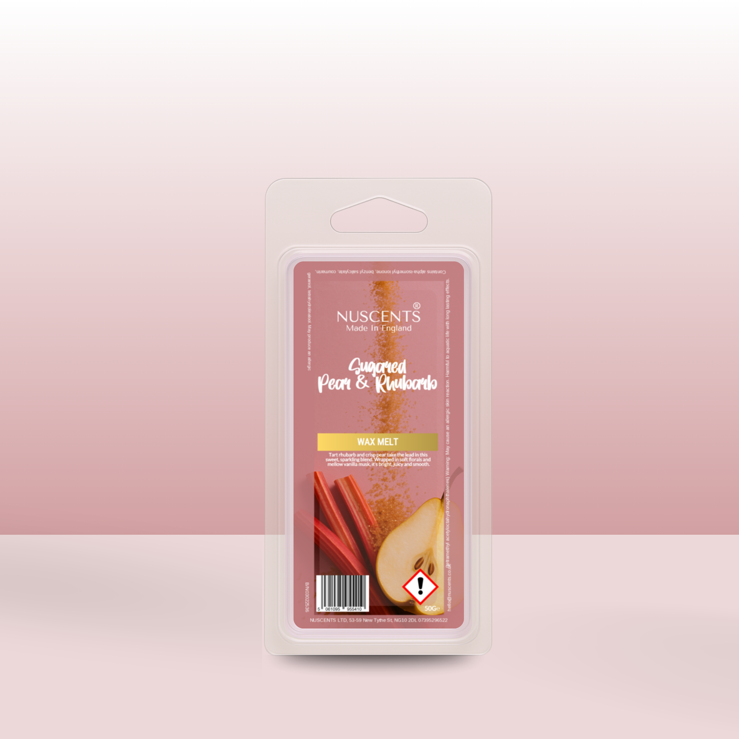 50g *NEW Sugared Pear & Rhubarb Scented Wax Melt - Nuscents