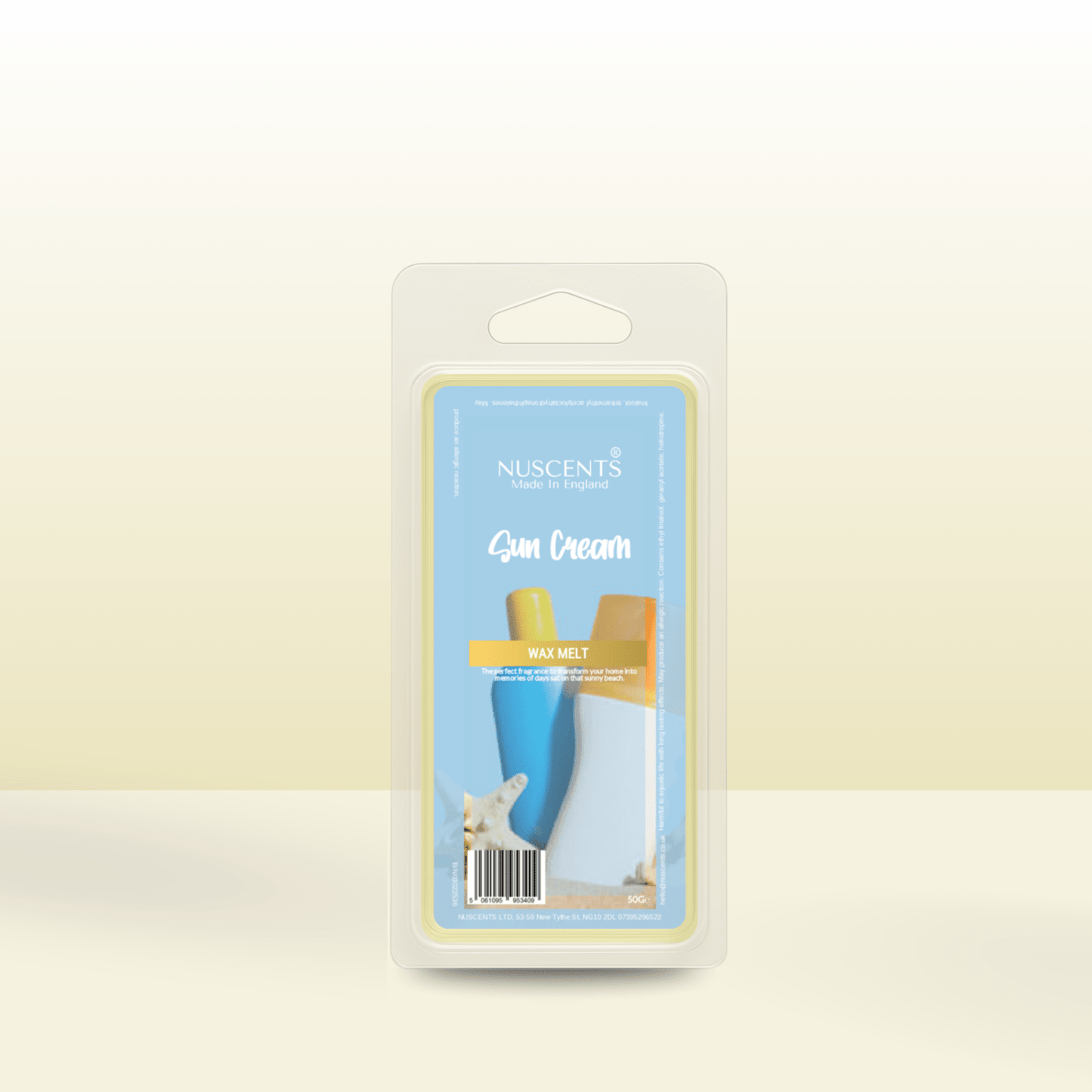 50g *Sun Cream Scented Wax Melt - Nuscents