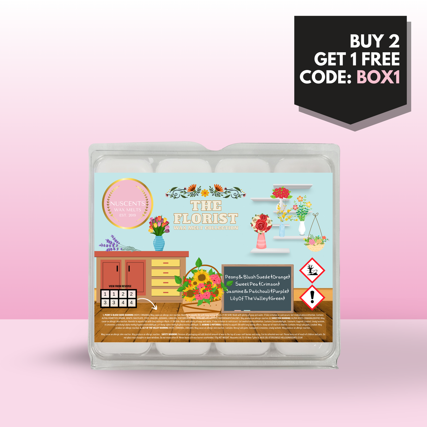 The Florist Wax Melt Scent Collection Box - Nuscents