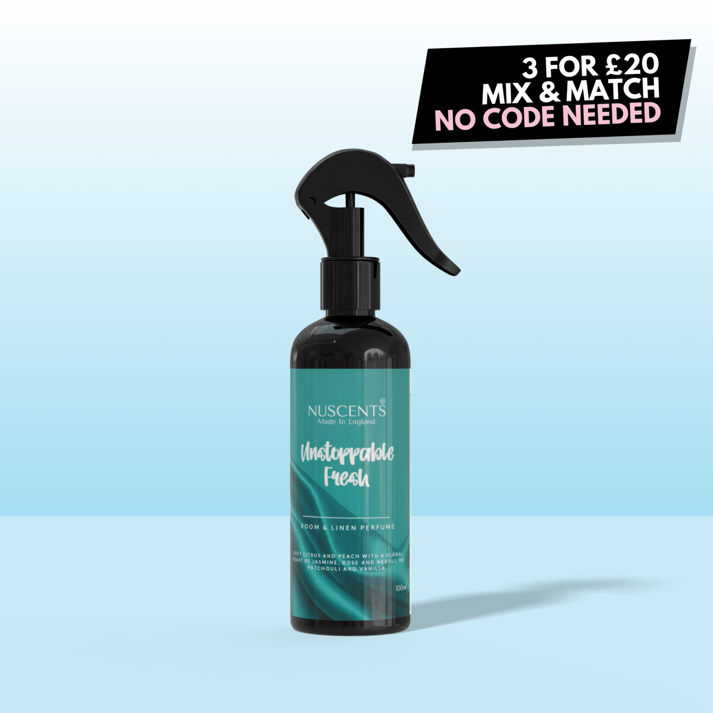 Unstoppable Fresh Room & Linen Perfume Spray - Nuscents